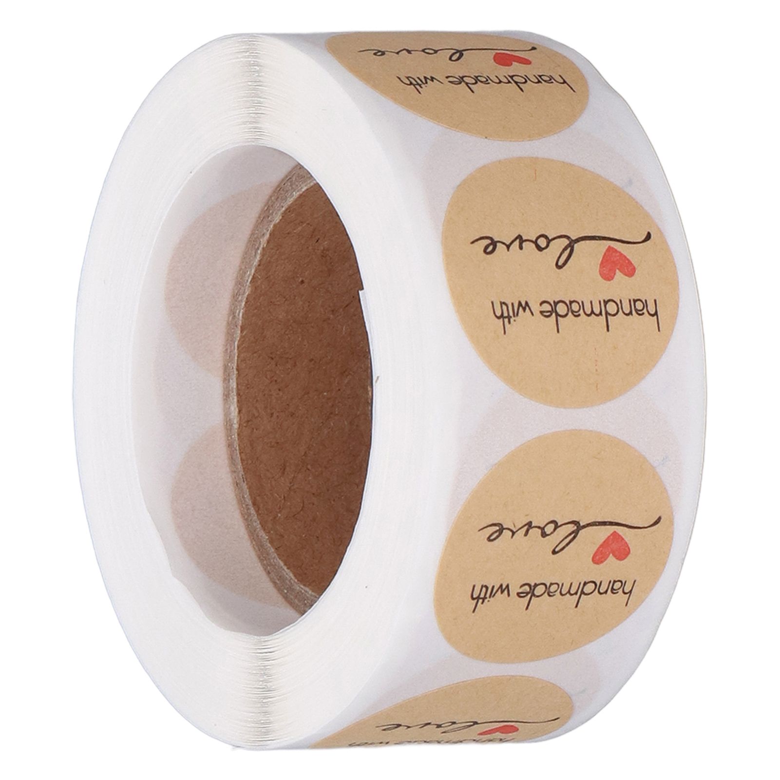 1 Roll Kraft Paper Stickers Handmade with Love Design Cute Heart Stationery view 10