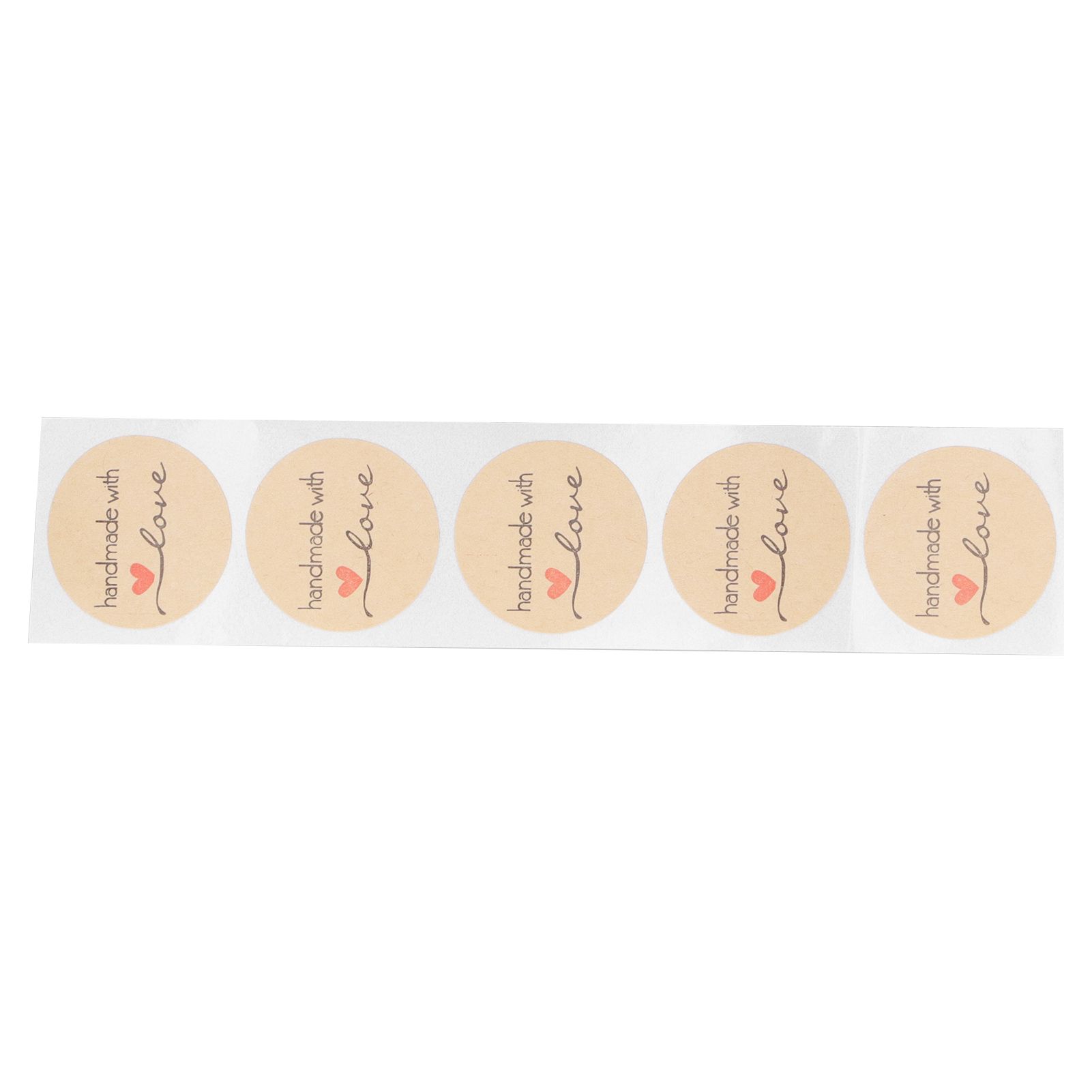1 Roll Kraft Paper Stickers Handmade with Love Design Cute Heart Stationery view 13