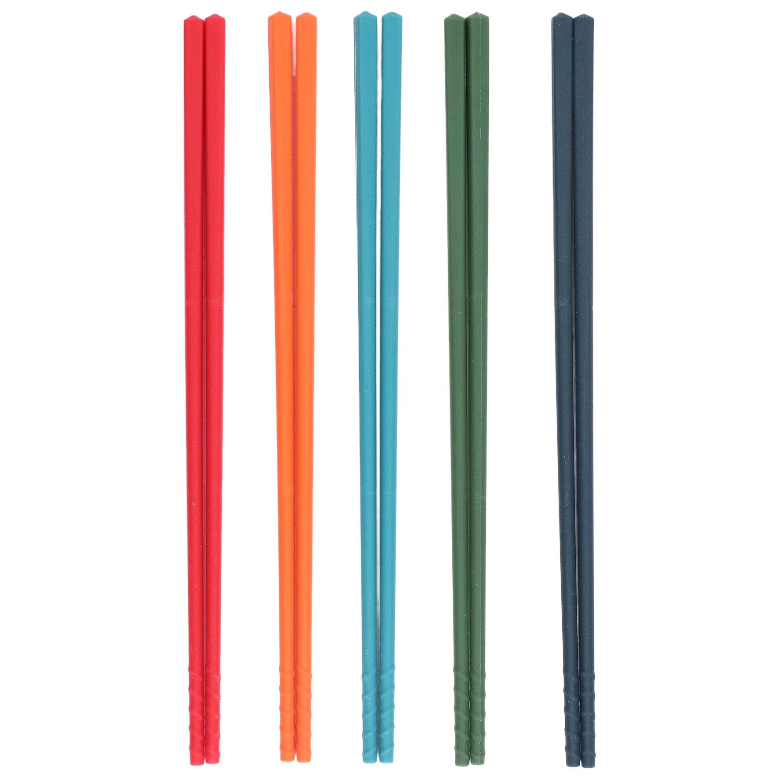 24cm 5 Color Chopsticks Set Silicone Stainless Steel Chopsticks Reusable Anti view 2