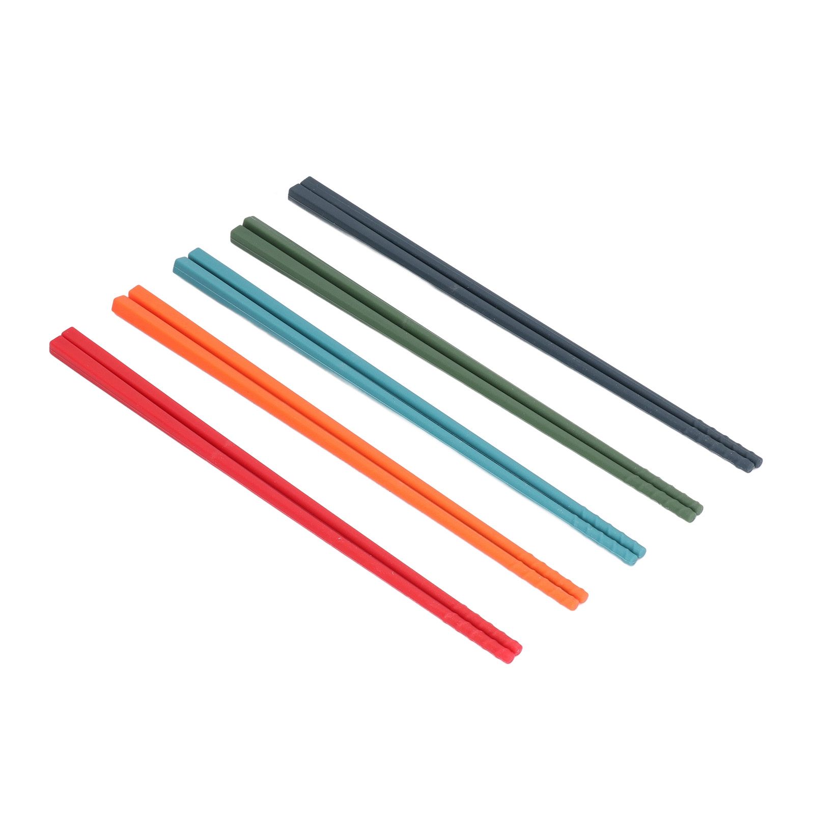 24cm 5 Color Chopsticks Set Silicone Stainless Steel Chopsticks Reusable Anti view 4