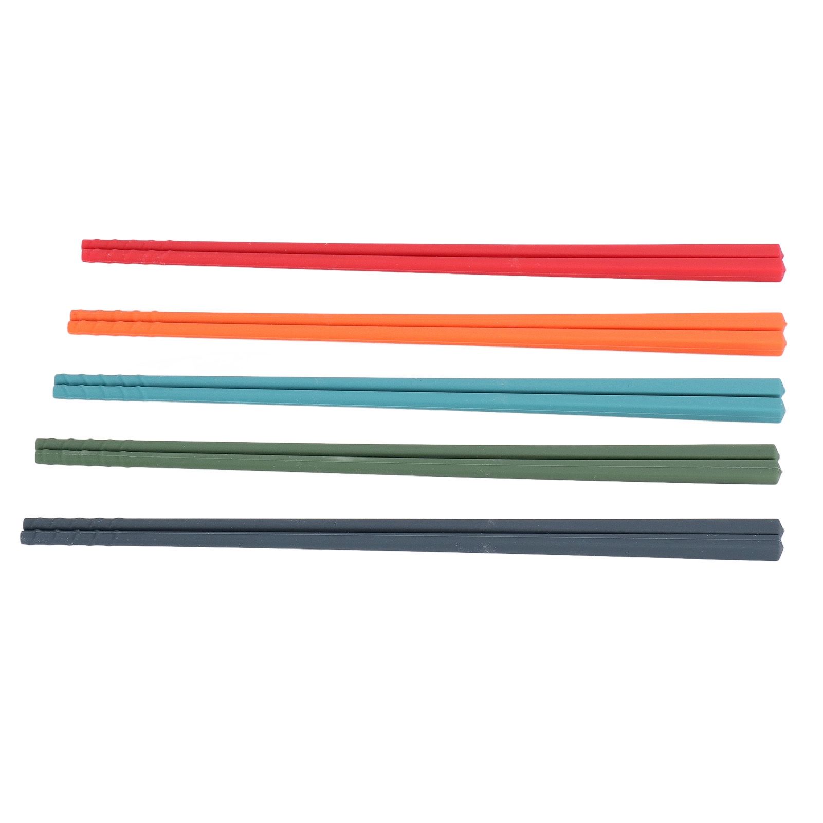 24cm 5 Color Chopsticks Set Silicone Stainless Steel Chopsticks Reusable Anti view 5