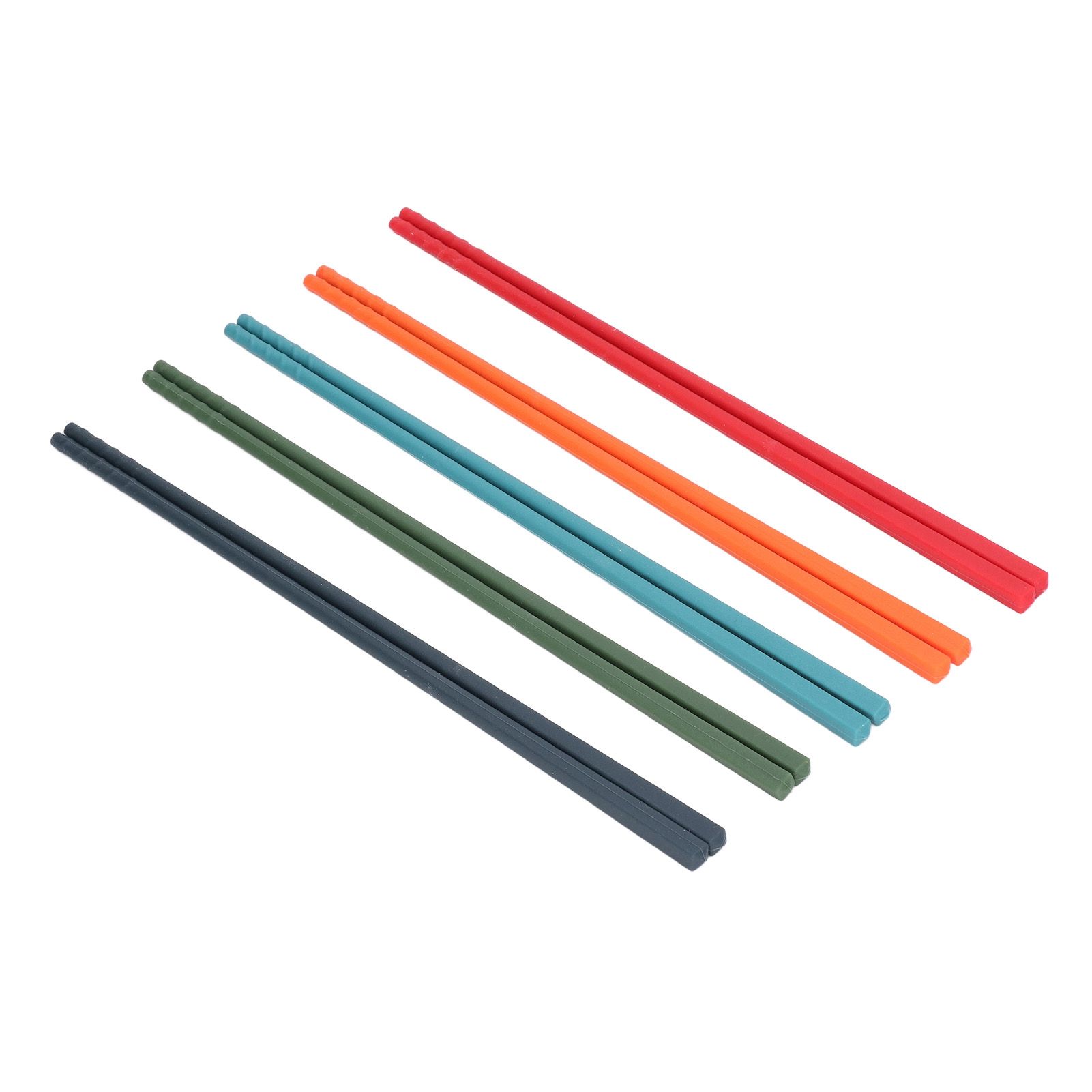 24cm 5 Color Chopsticks Set Silicone Stainless Steel Chopsticks Reusable Anti view 7