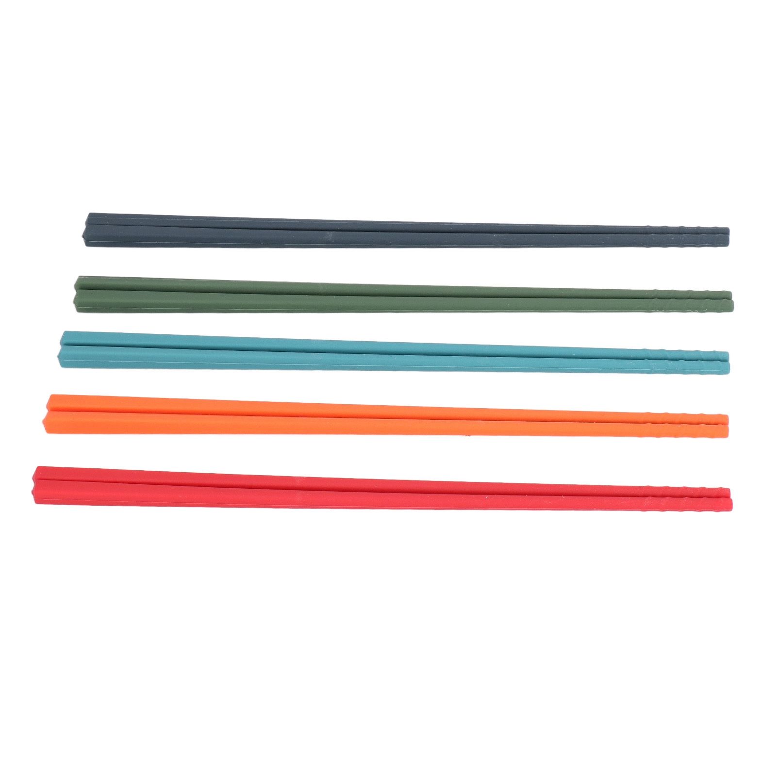 24cm 5 Color Chopsticks Set Silicone Stainless Steel Chopsticks Reusable Anti view 8