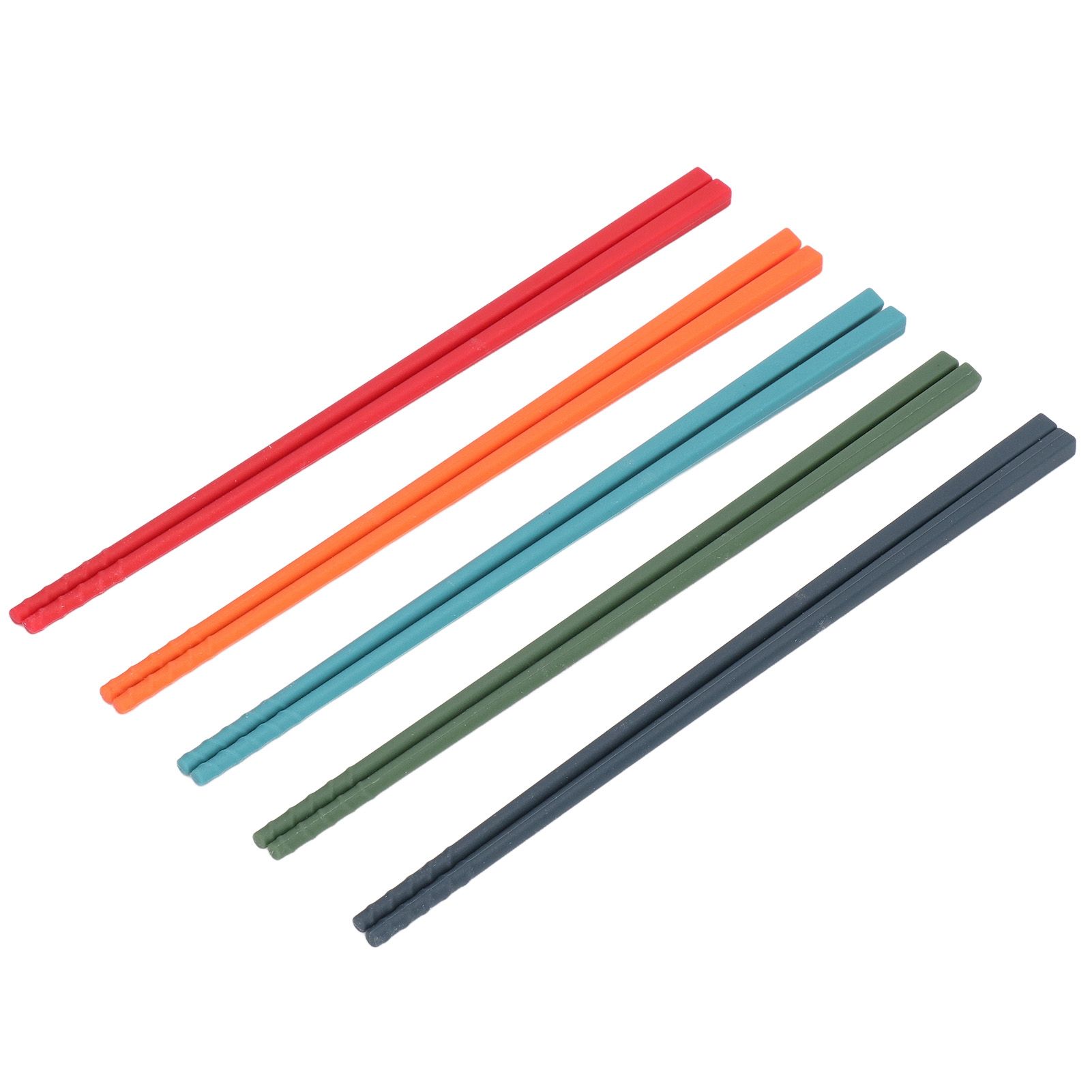 24cm 5 Color Chopsticks Set Silicone Stainless Steel Chopsticks Reusable Anti view 10