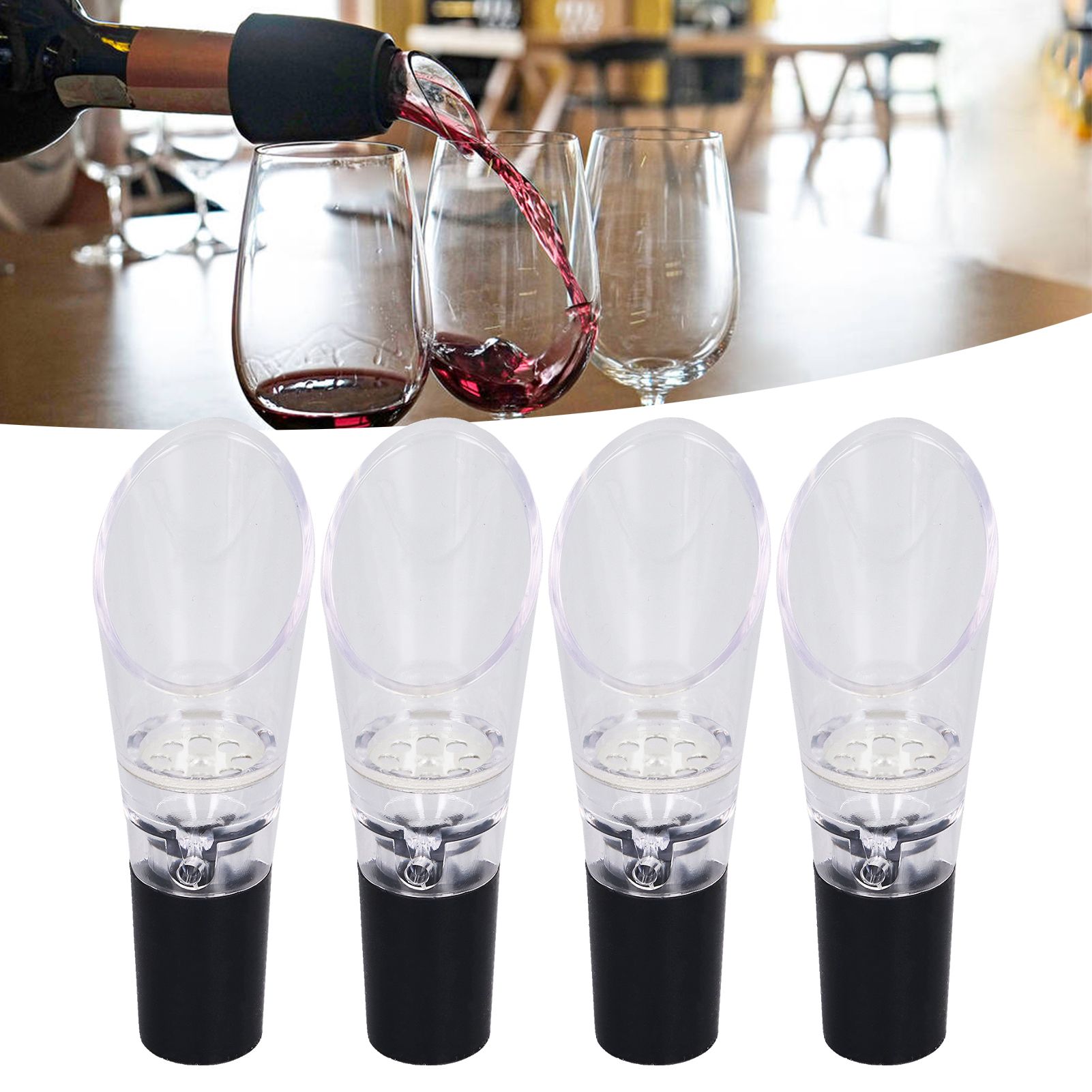 4PCS Wine Aerator Pourer PC Eco Friendly Decanter Spout Bar Accessories for view 11