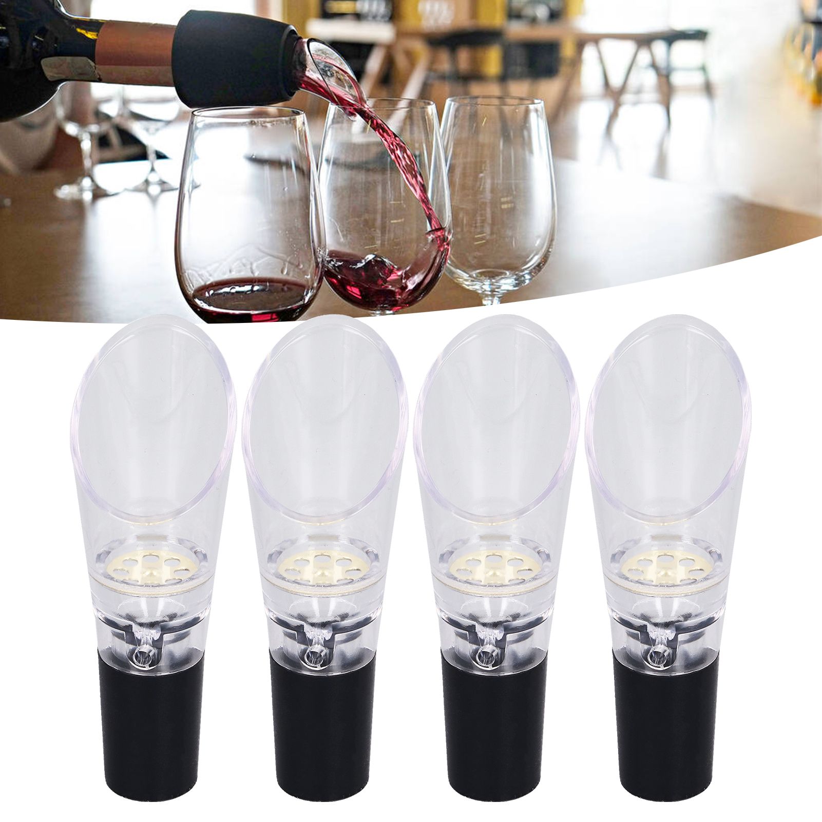 4PCS Wine Aerator Pourer PC Eco Friendly Decanter Spout Bar Accessories for view 11