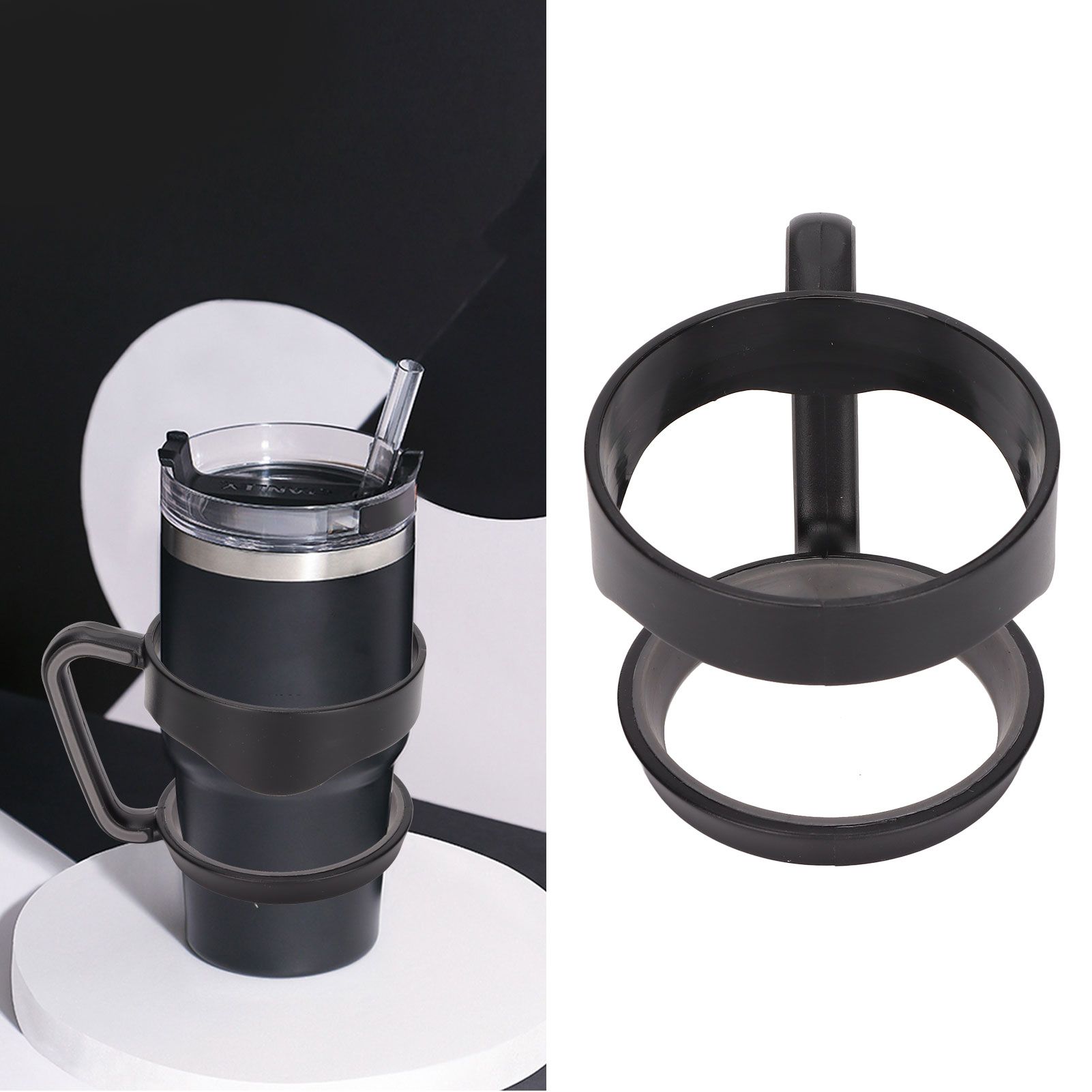 Tumbler Cup Handle Travel Mug Holder 2 Circle Non Slip for Car Icemaster view 12