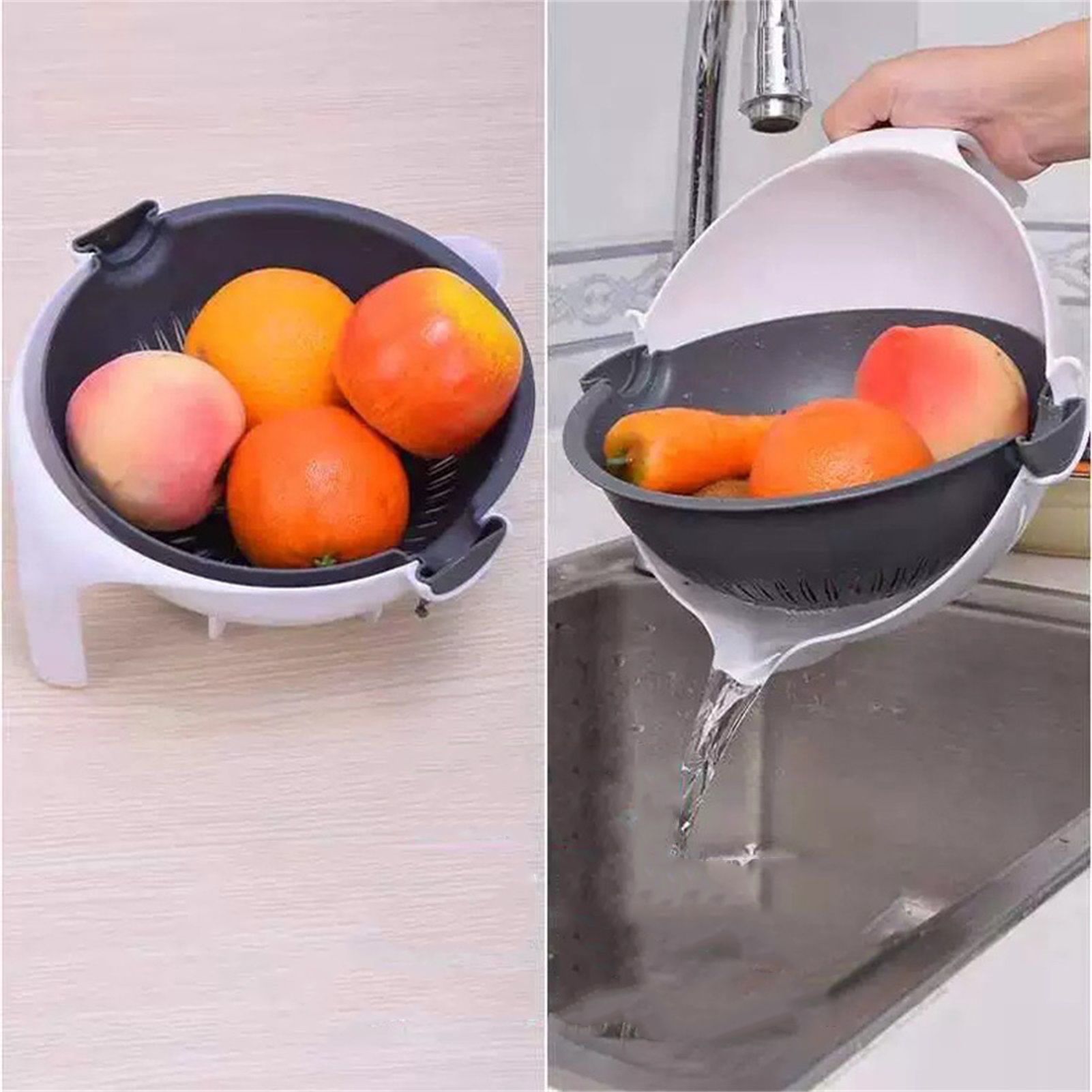 Multifunction Rotate Food Vegetable Cutter Chopper with Drain Basket Large view 2