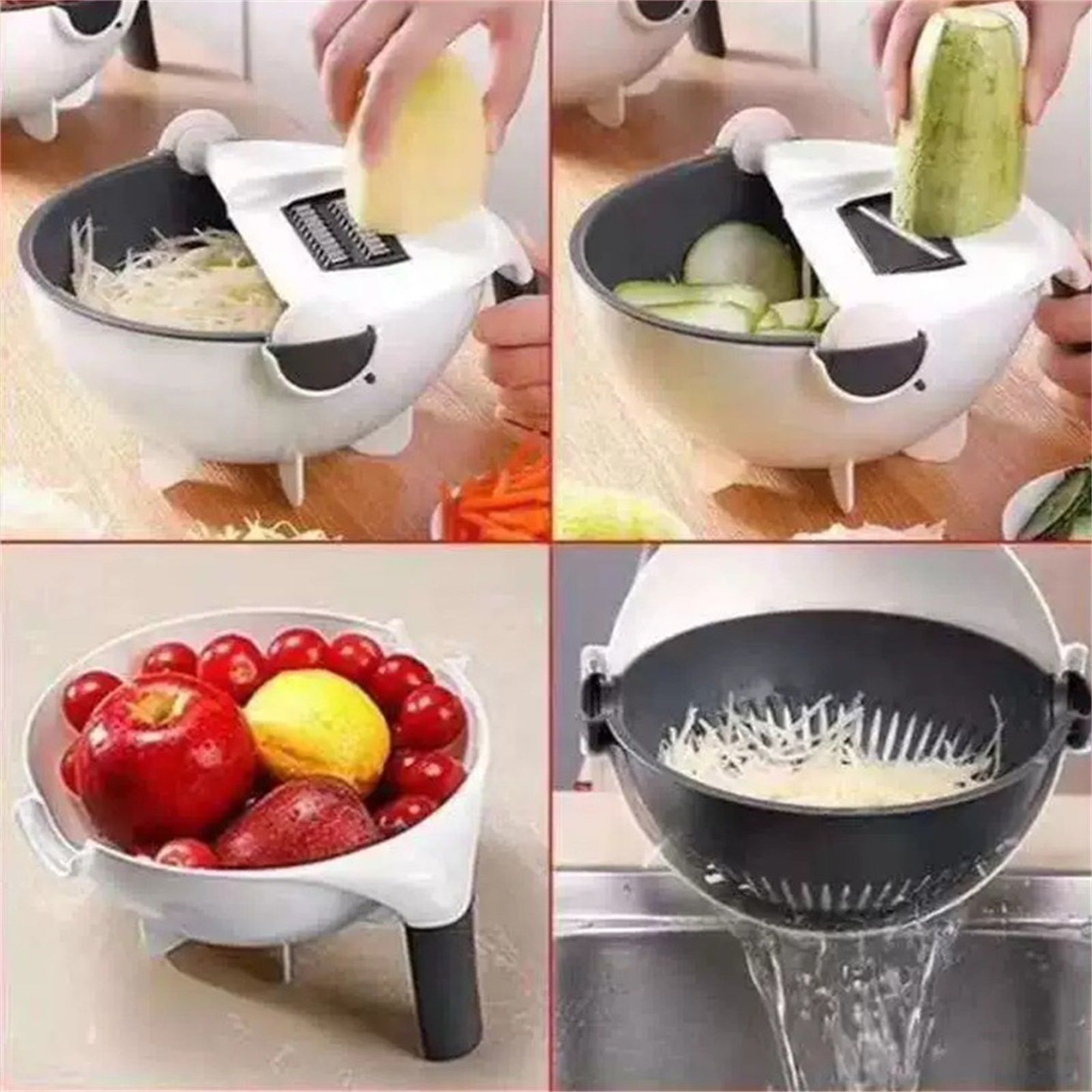 Multifunction Rotate Food Vegetable Cutter Chopper with Drain Basket Large view 6