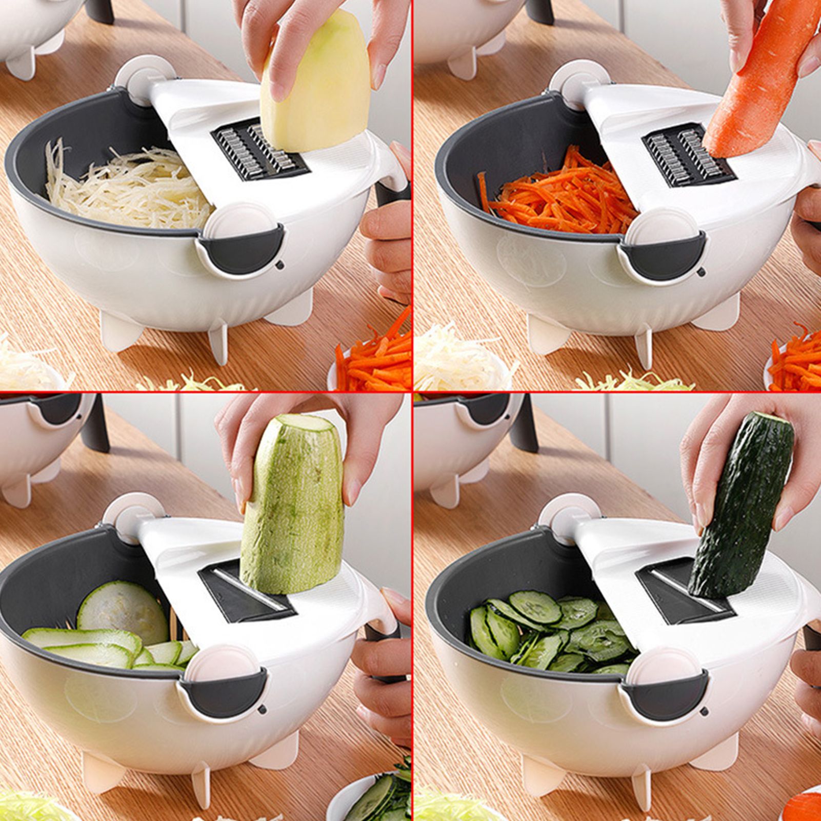Multifunction Rotate Food Vegetable Cutter Chopper with Drain Basket Large view 7