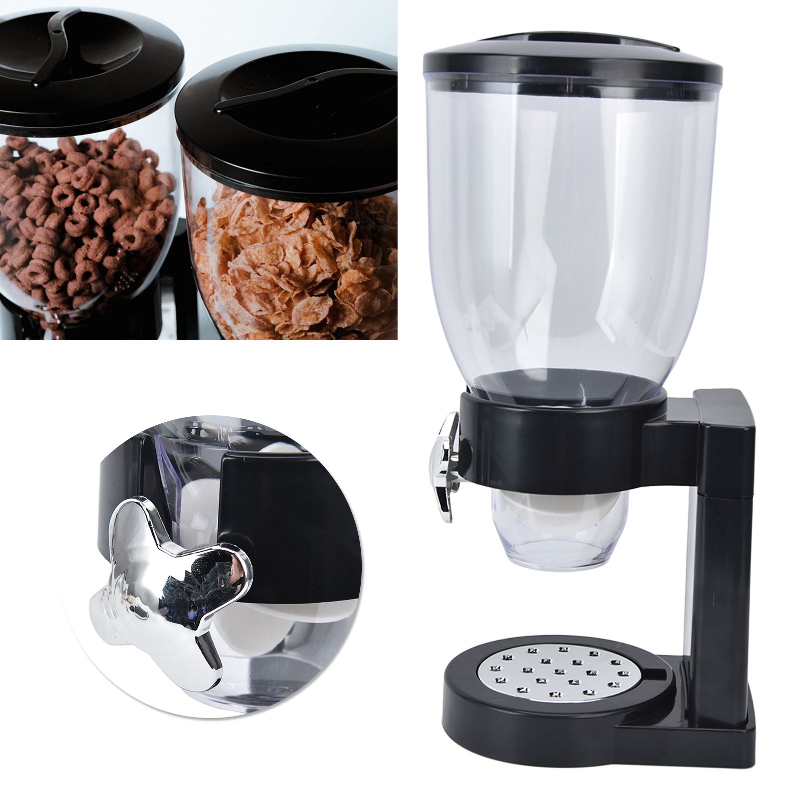Grain Dispenser 17.5oz Transparent Safe Rice Storage Container with Rubber view 11
