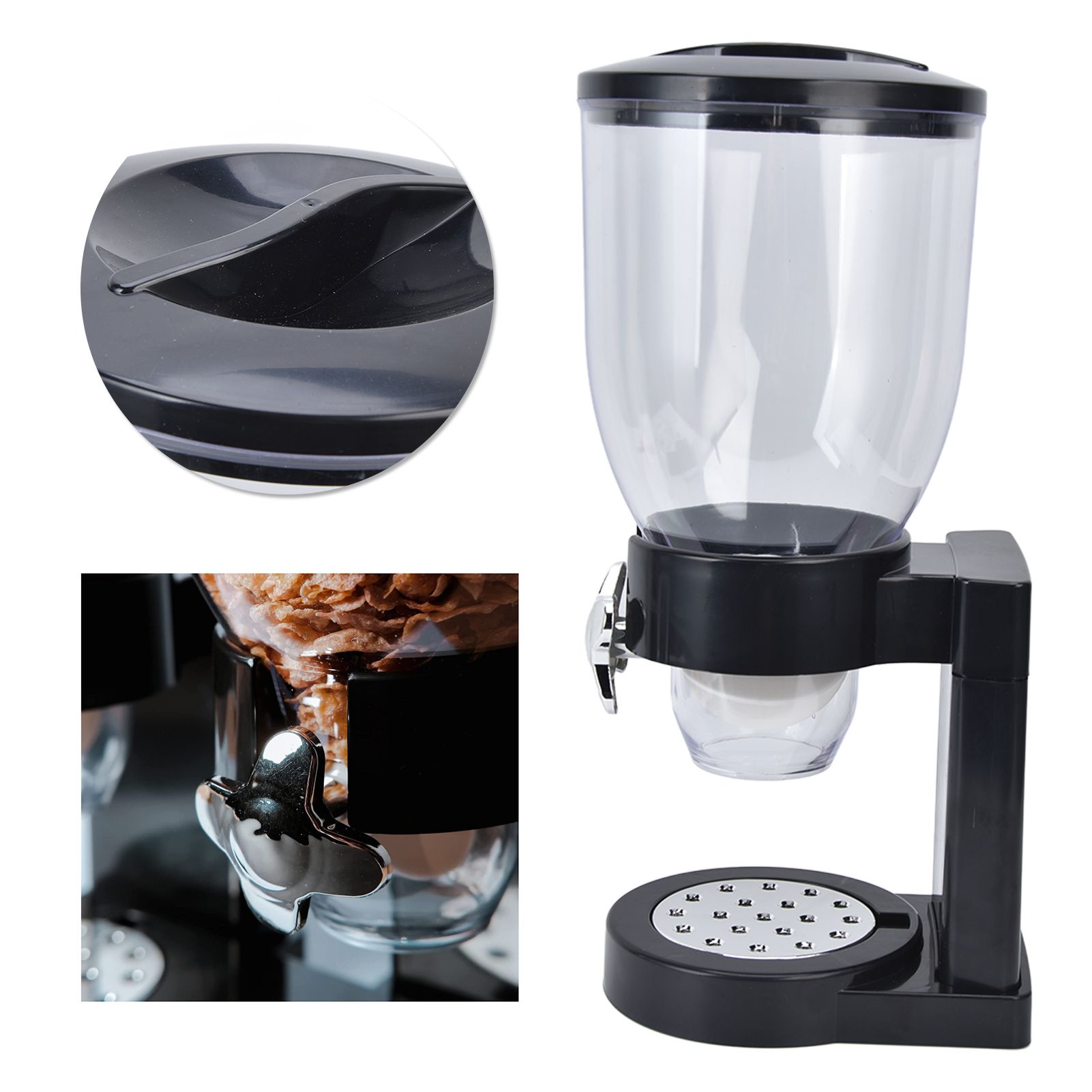 Grain Dispenser 17.5oz Transparent Safe Rice Storage Container with Rubber view 12