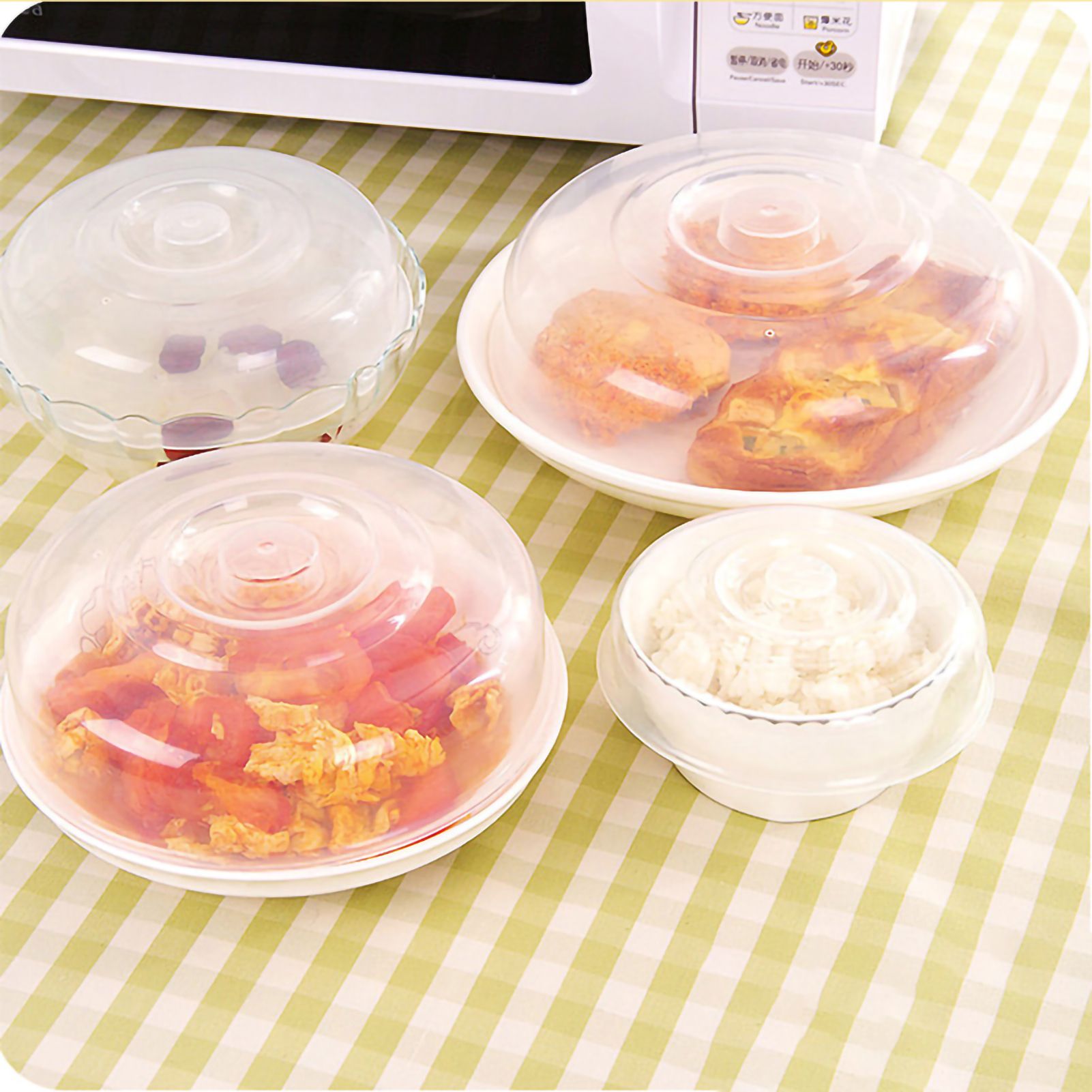 Microwave Cover Transparency PP Material Food Protection Grab Design Safe view 3