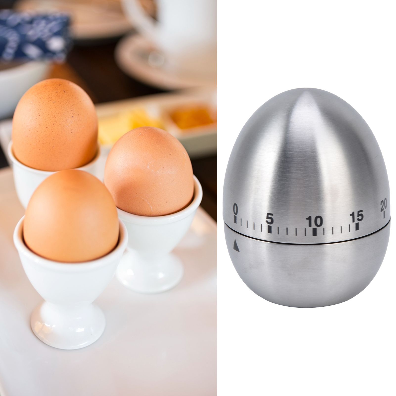 Cooking Timer Egg Shaped Clear Scale Design Manual Mechanical 60 Minutes view 11