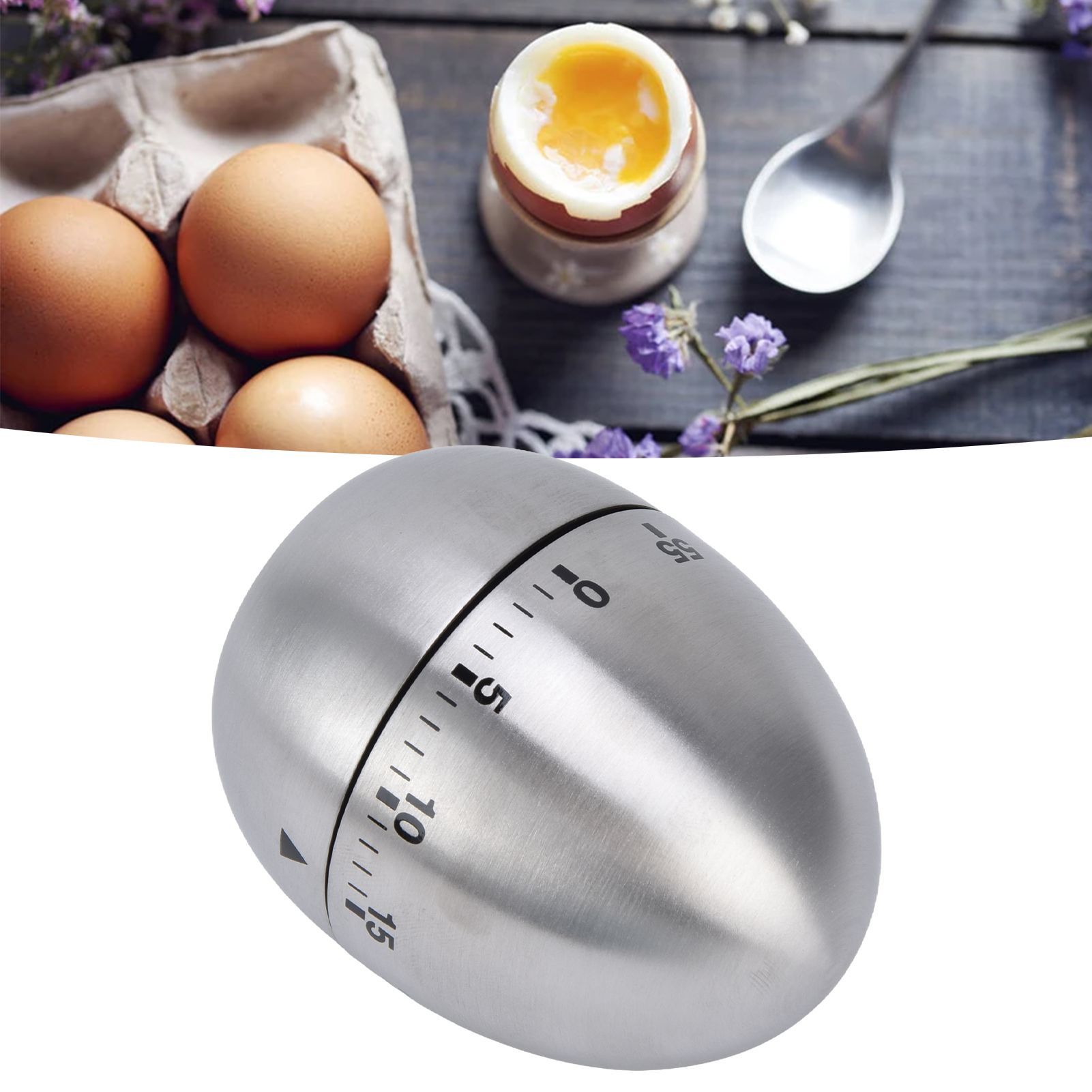Cooking Timer Egg Shaped Clear Scale Design Manual Mechanical 60 Minutes view 12