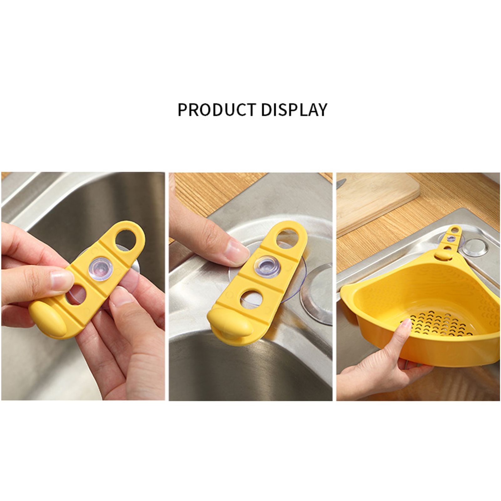 Kitchen Triangular Drain Basket Stable Easy Draining Corner Sink Strainer view 3