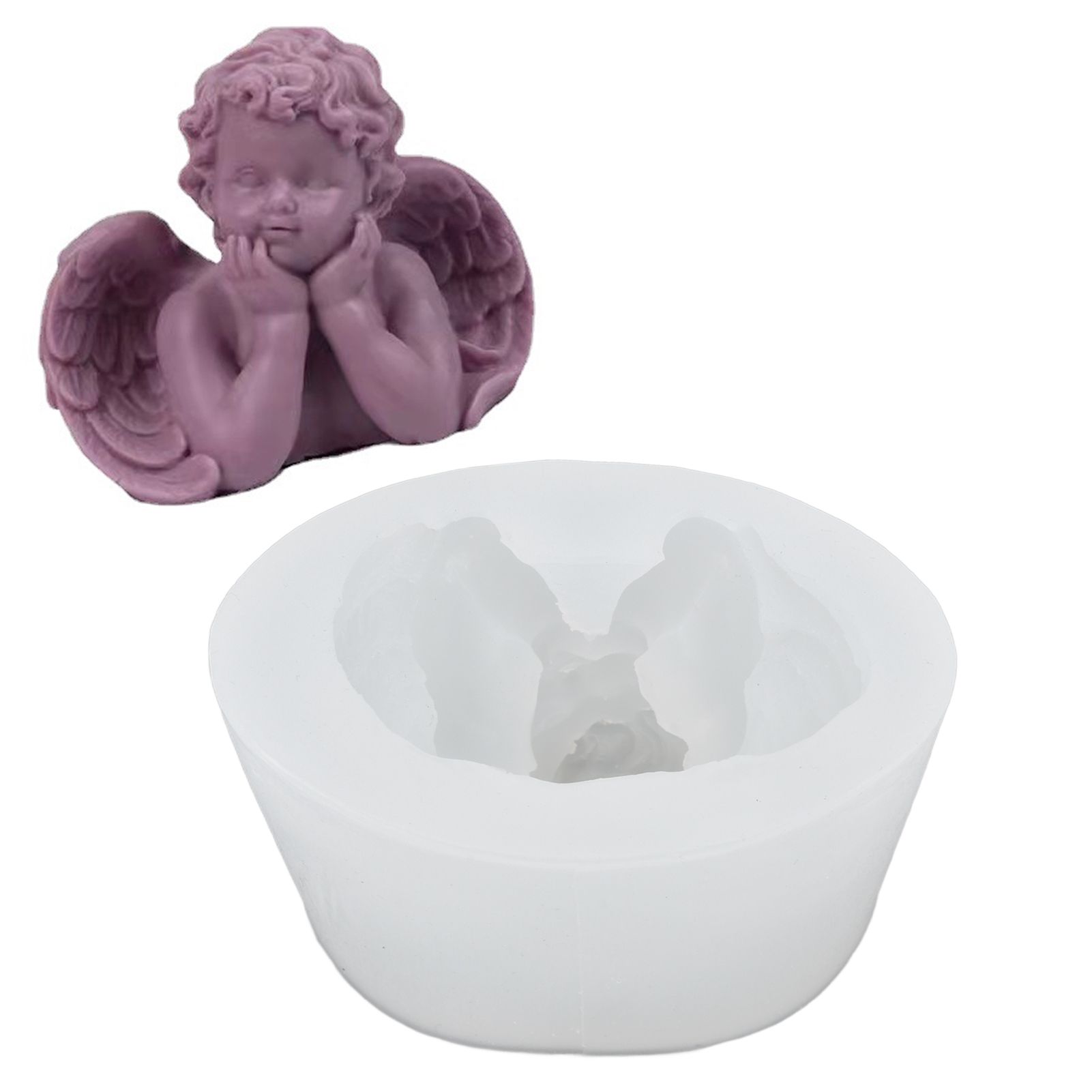 3D Angel Resin Mold Easy to Demold Reusable Food Grade Silicone Baby Angel view 11