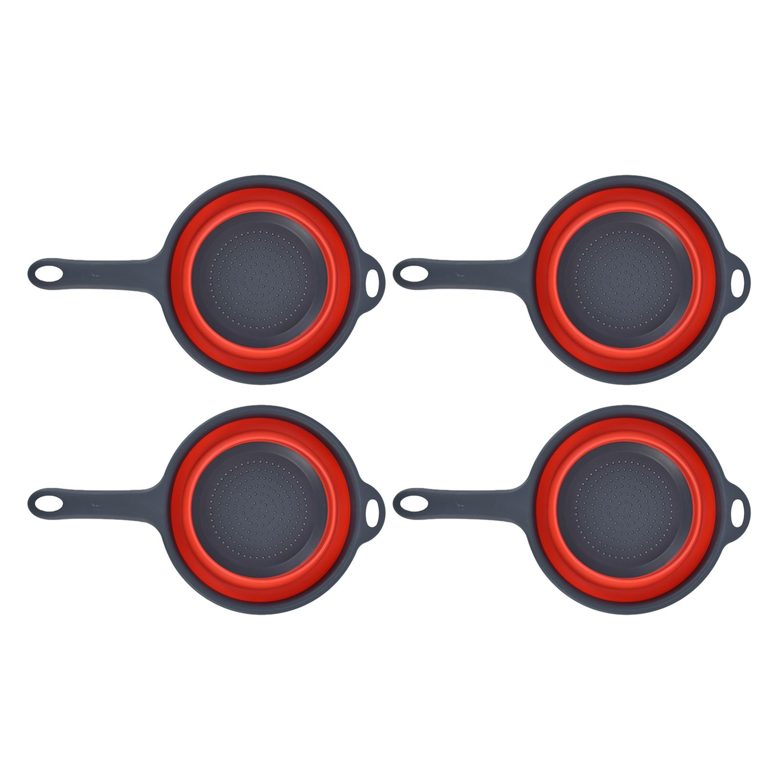 4PCS Collapsible Colander Strainer Round with Handle Hanging Hole for Pasta view 4