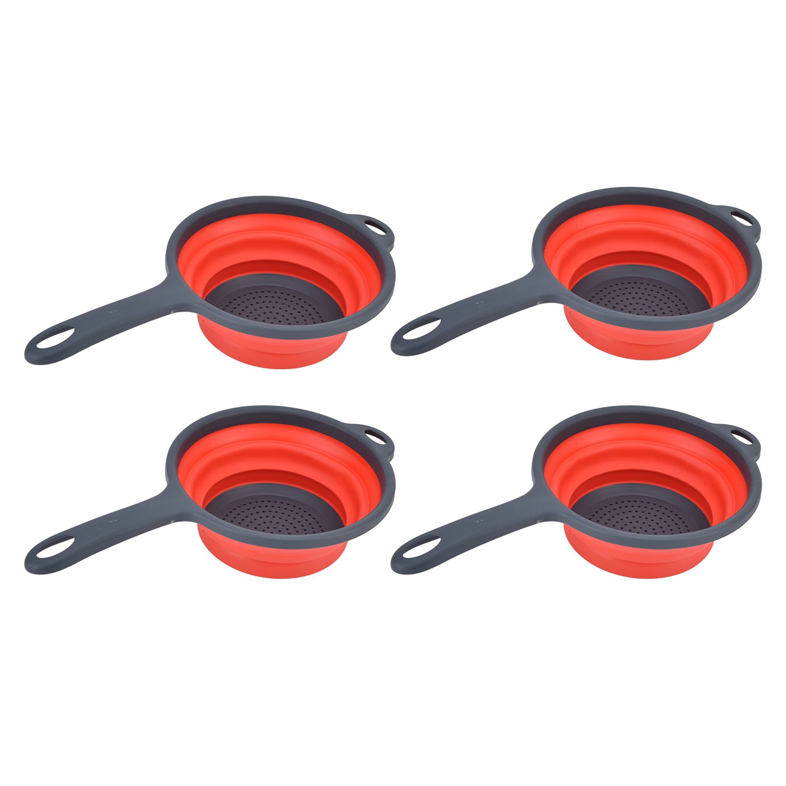 4PCS Collapsible Colander Strainer Round with Handle Hanging Hole for Pasta view 5