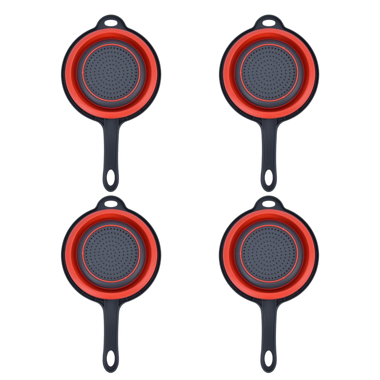 4PCS Collapsible Colander Strainer Round with Handle Hanging Hole for Pasta view 7