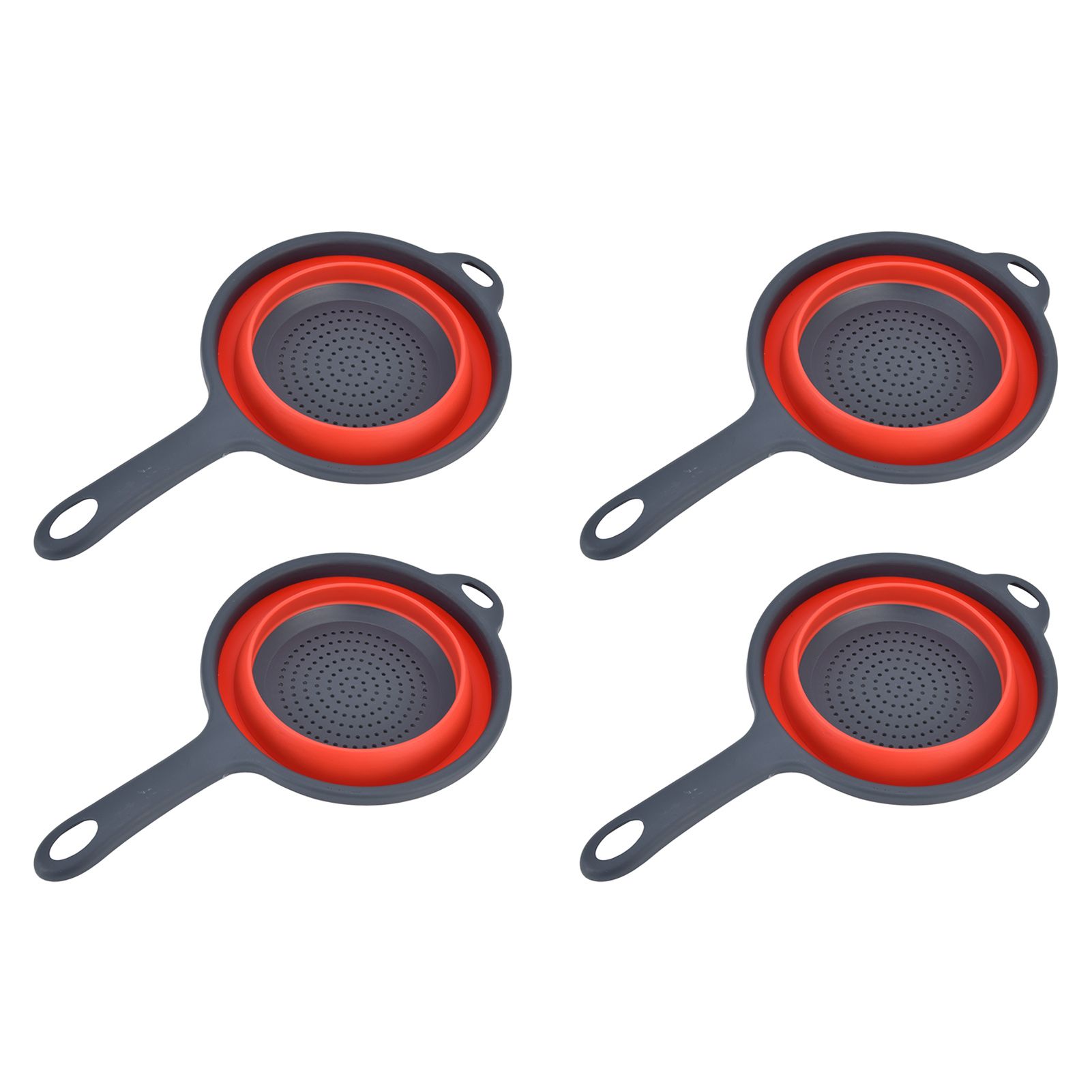 4PCS Collapsible Colander Strainer Round with Handle Hanging Hole for Pasta view 8