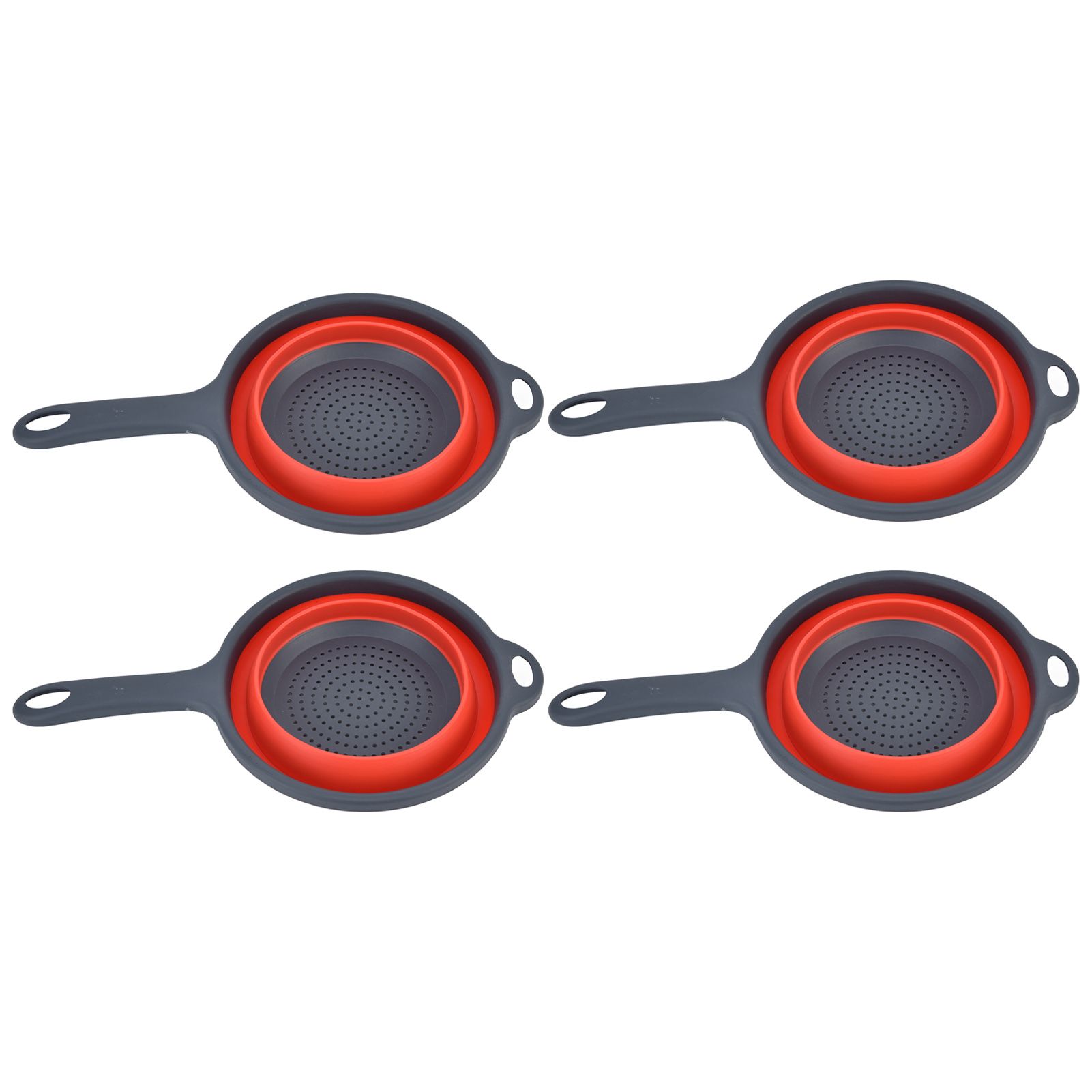 4PCS Collapsible Colander Strainer Round with Handle Hanging Hole for Pasta view 10