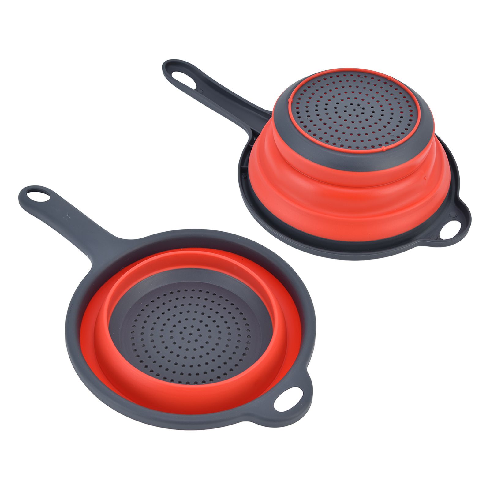 4PCS Collapsible Colander Strainer Round with Handle Hanging Hole for Pasta view 11