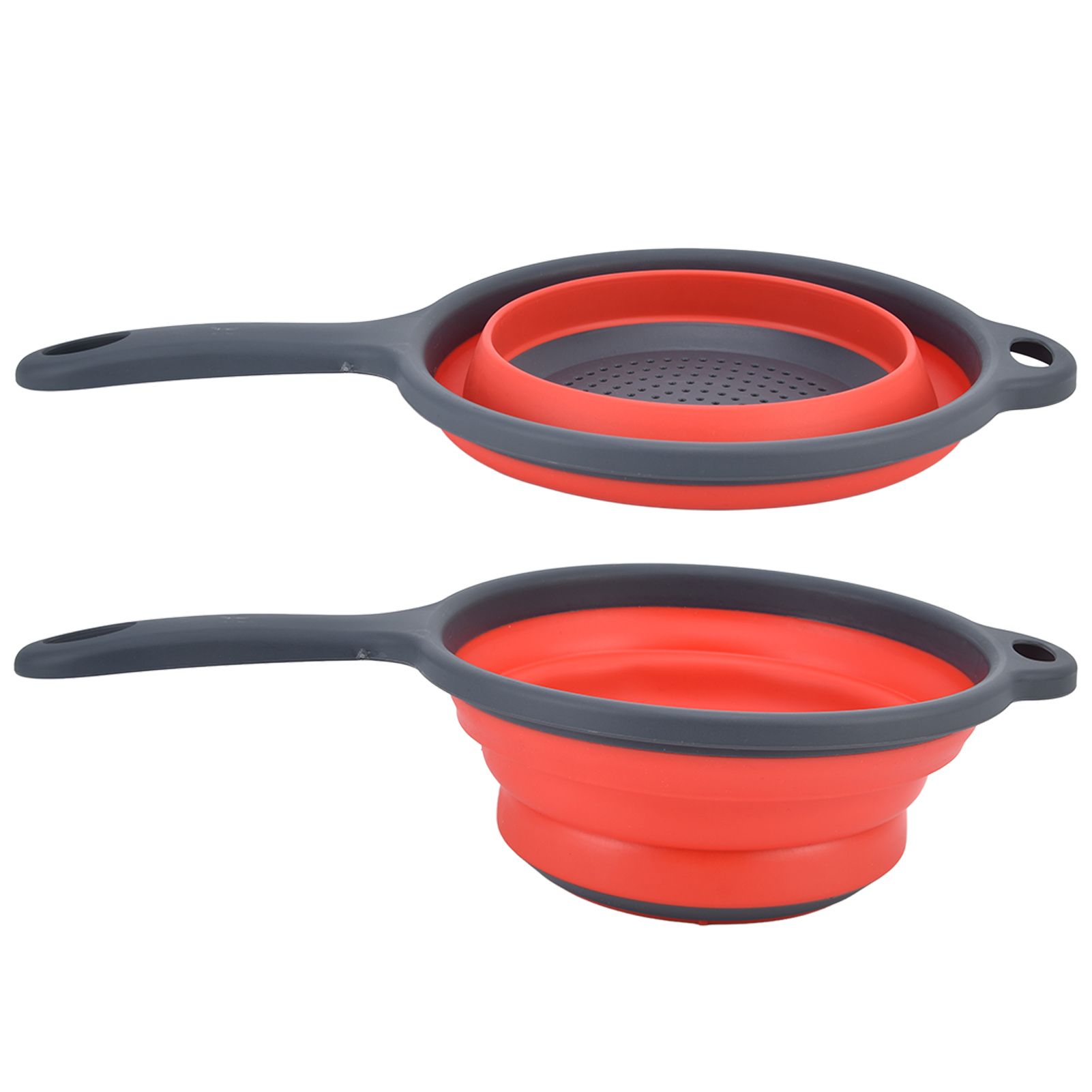 4PCS Collapsible Colander Strainer Round with Handle Hanging Hole for Pasta view 12