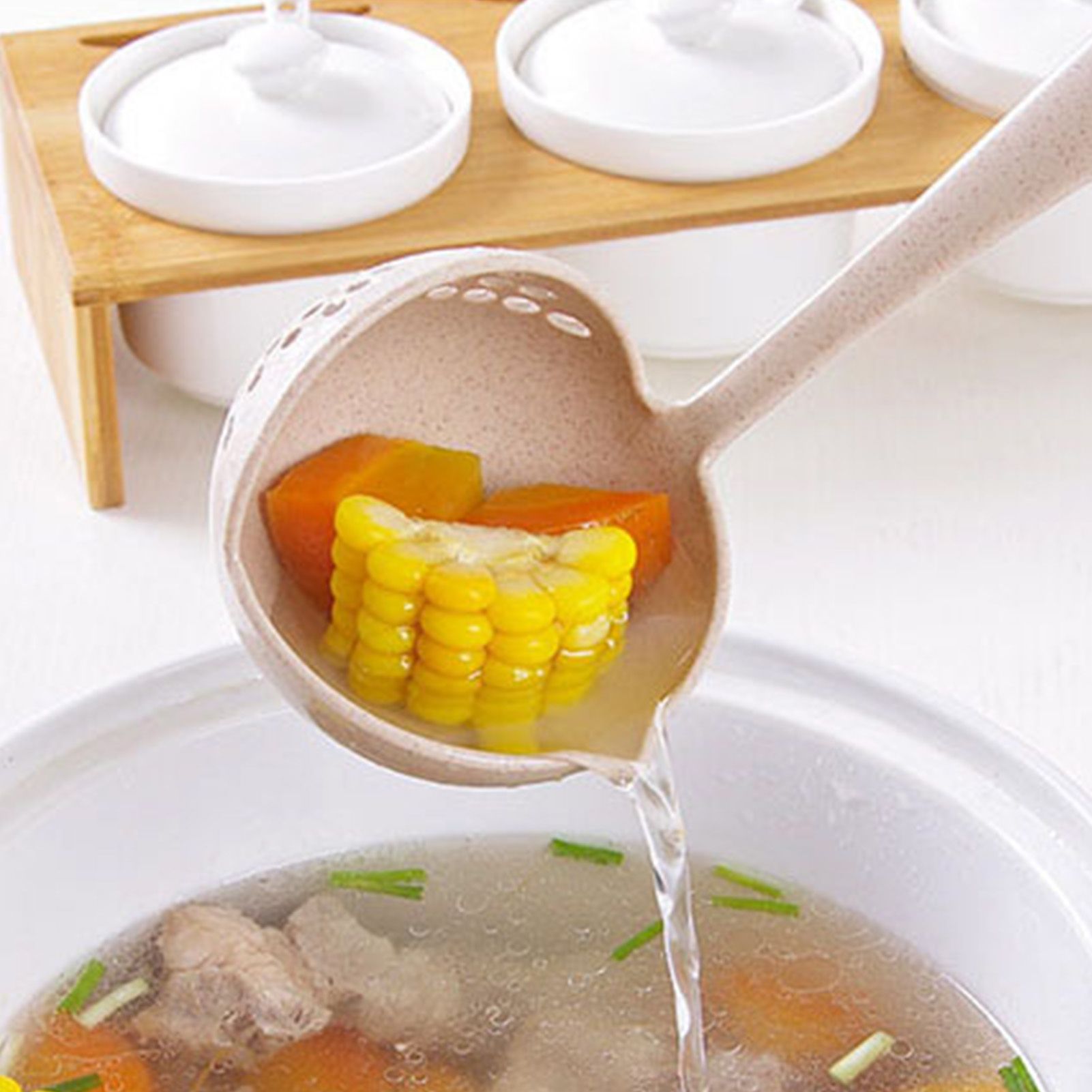 Long Handle Colander 2 in 1 Kitchen Anti Scald Long Handle Round Filter view 2