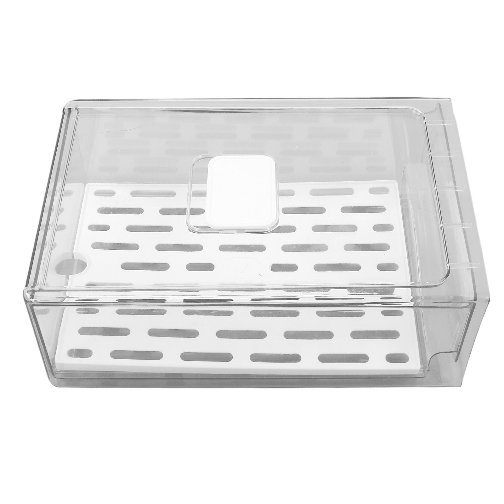 Refrigerator Storage Box Holder with Draining Plate Fruit Storage Container