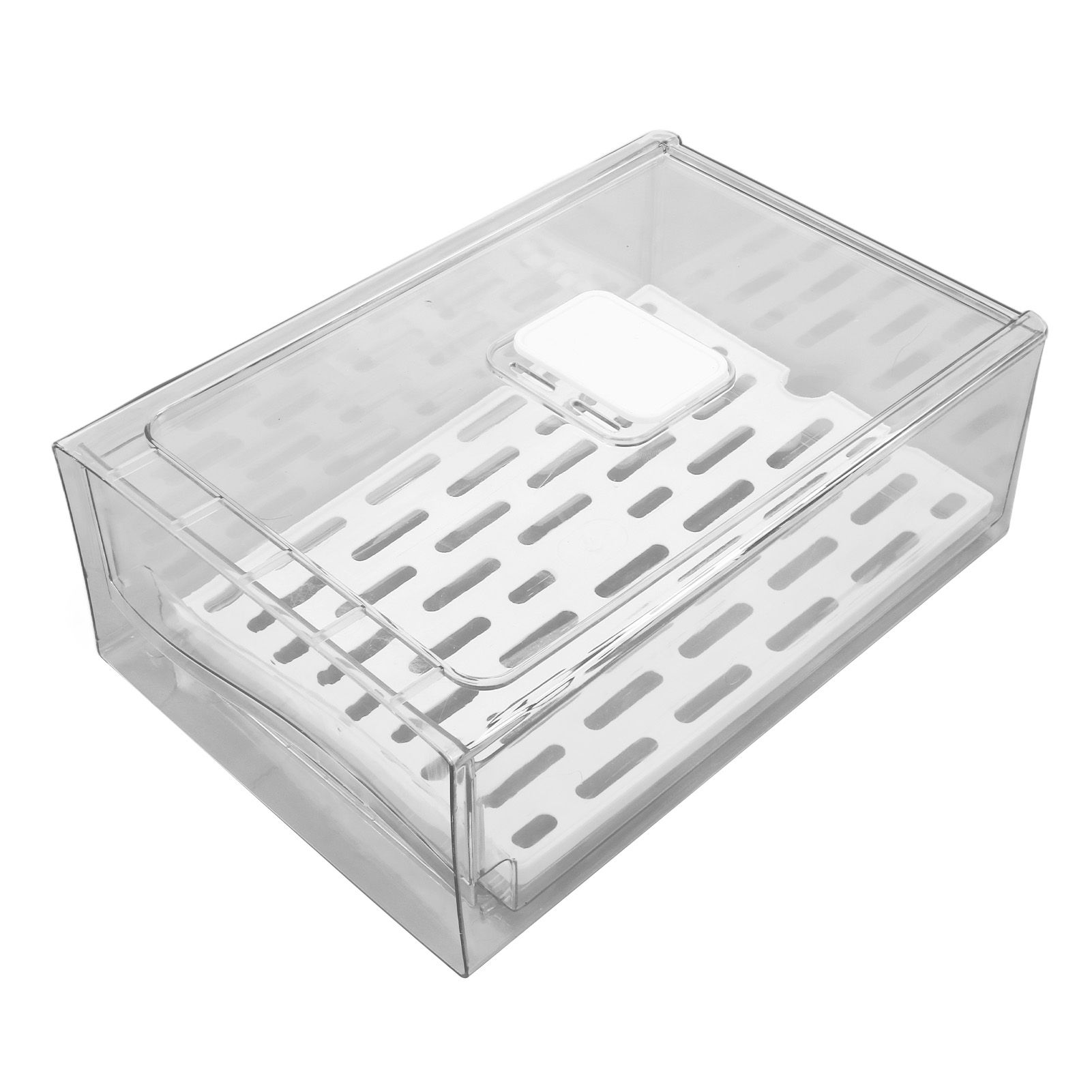 Refrigerator Storage Box Holder with Draining Plate Fruit Storage Container view 2