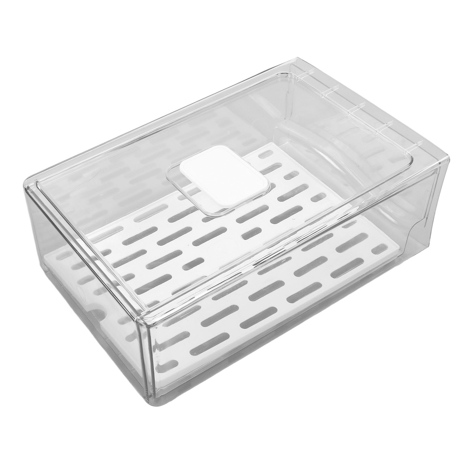 Refrigerator Storage Box Holder with Draining Plate Fruit Storage Container view 6