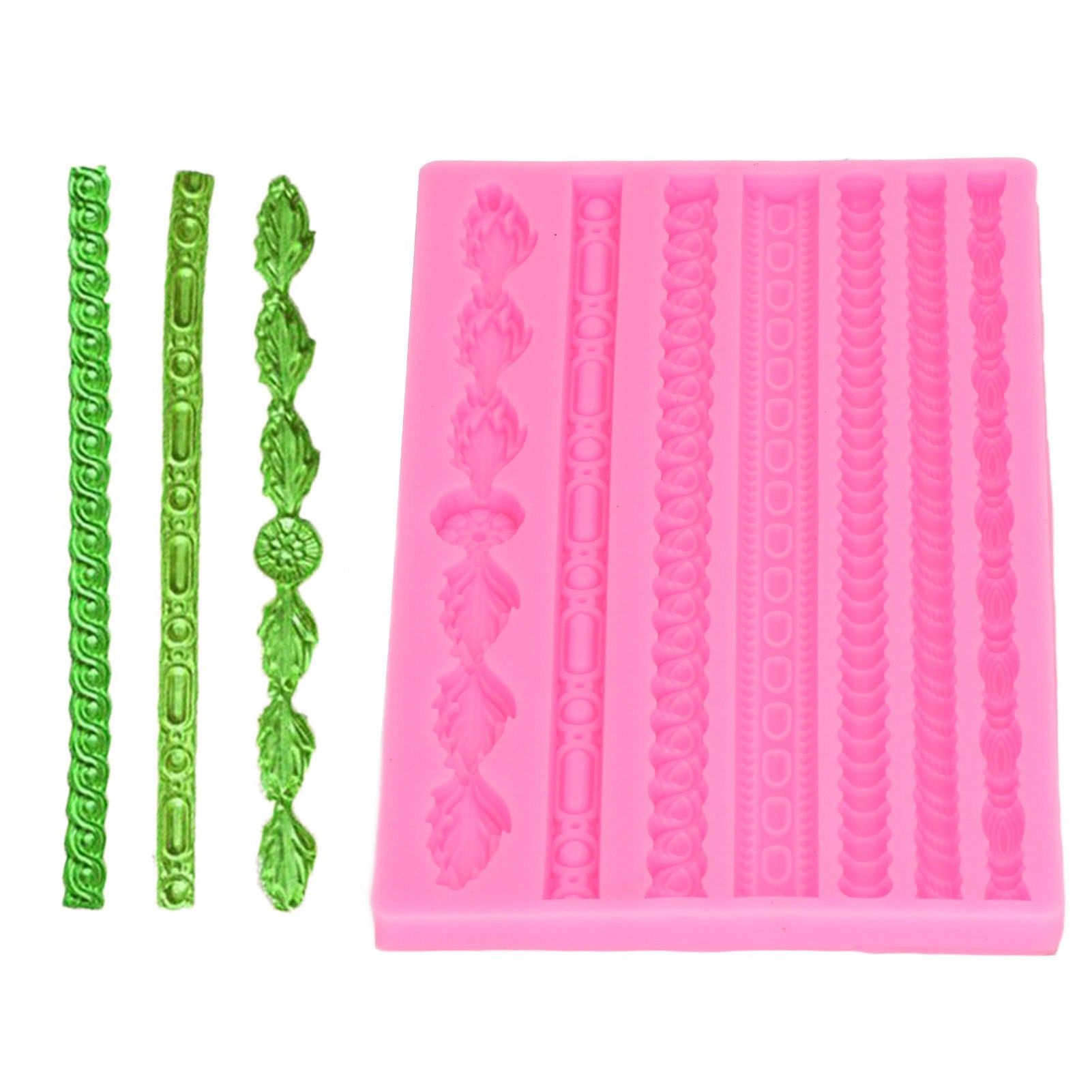 3D Pearl Knit Rope Silicone Mold Food Grade Reusable Cake Decorating Mould for view 11