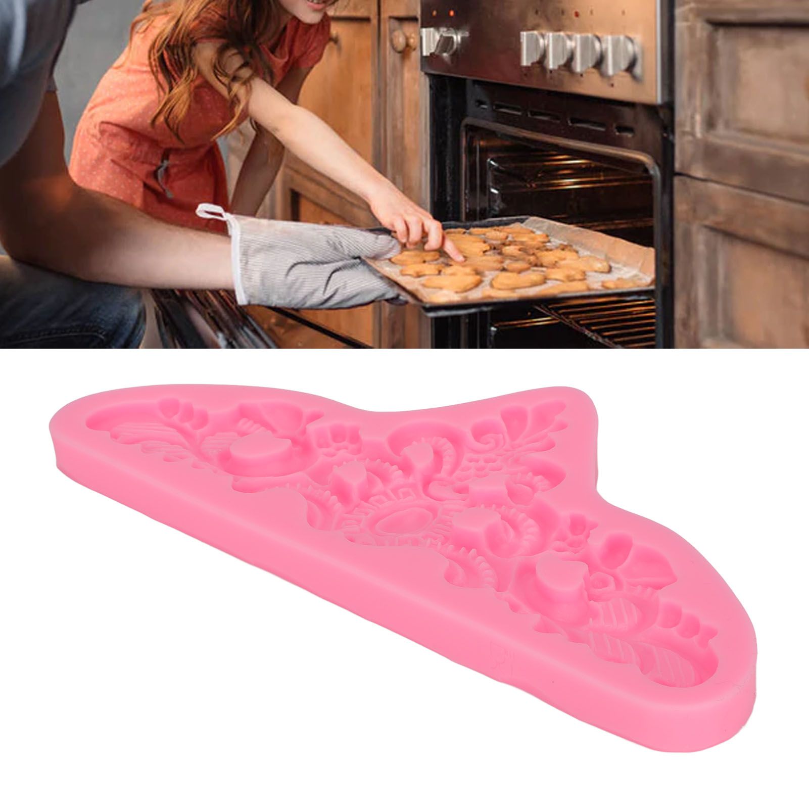 Embossed Pattern Silicone Molds Easy Demoulding Heat Resistant Flexible view 11