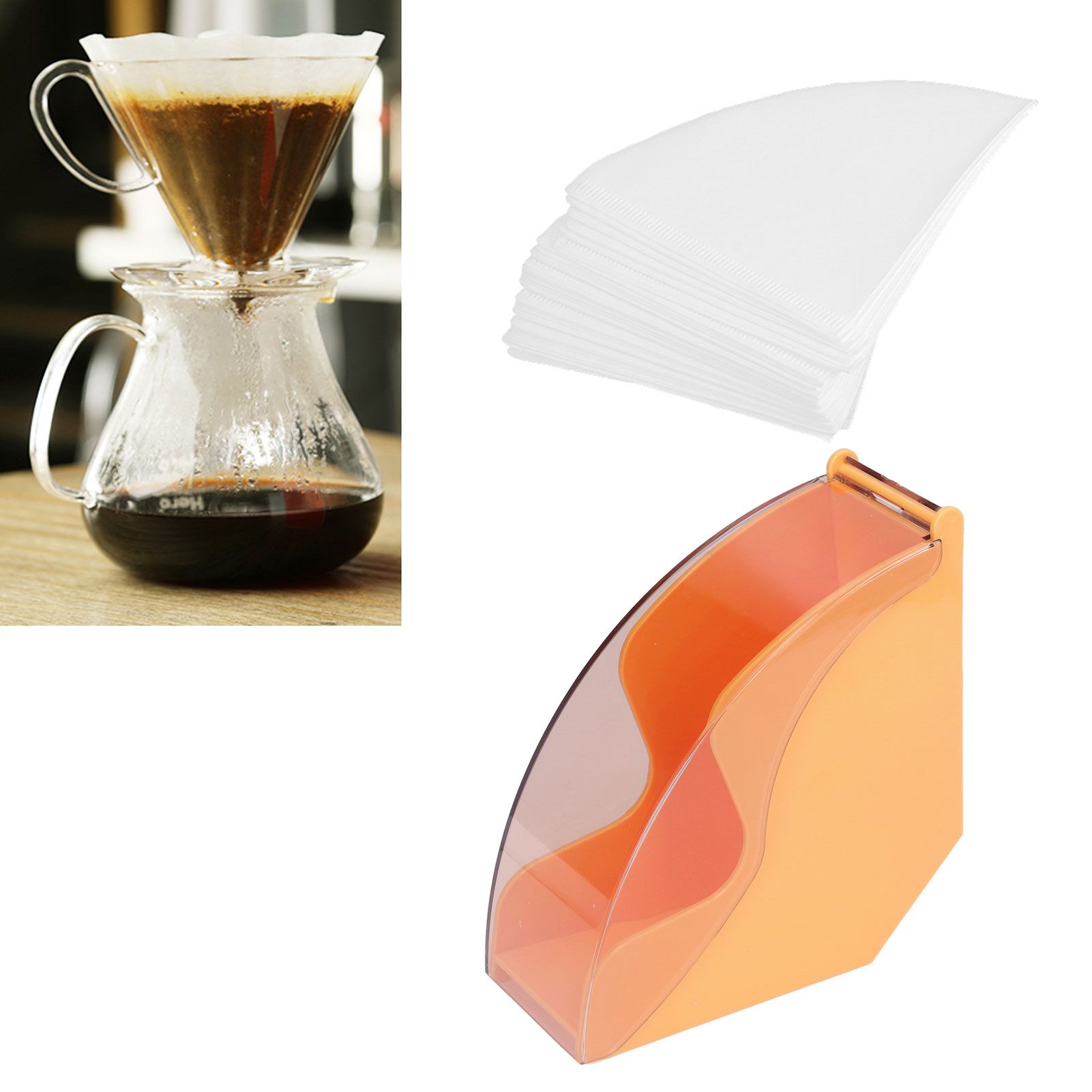 Coffee Filter Holder Coffee Paper Storage Rack with Dustproof Cover Coffee view 12