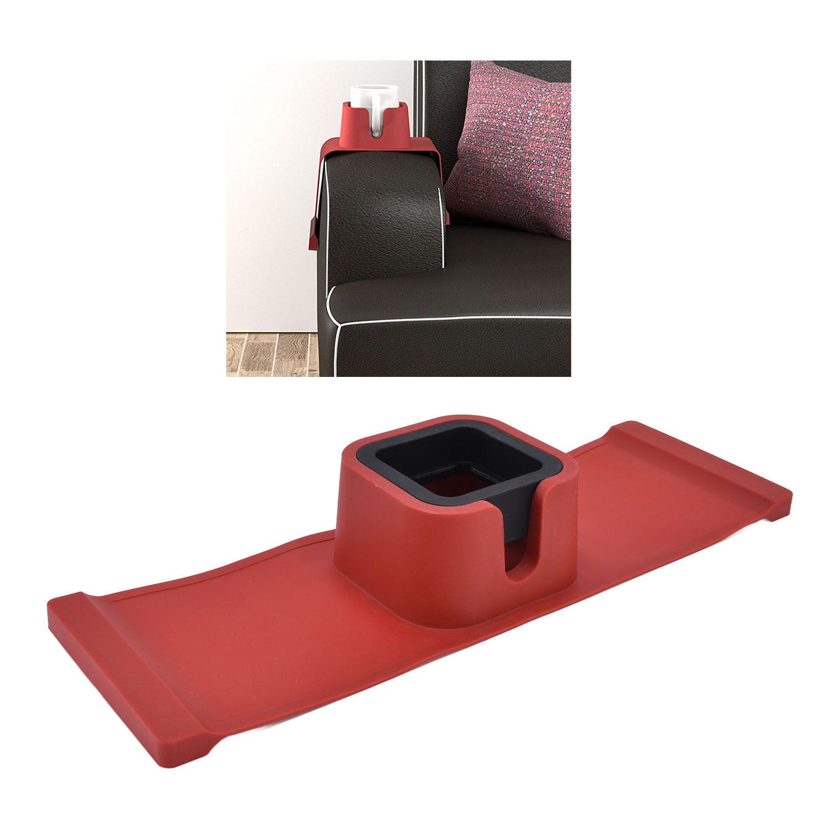 Couch Cup Holder Spill Proof Ergonomic Sofa Drink Holder Tray with Adjustable view 12