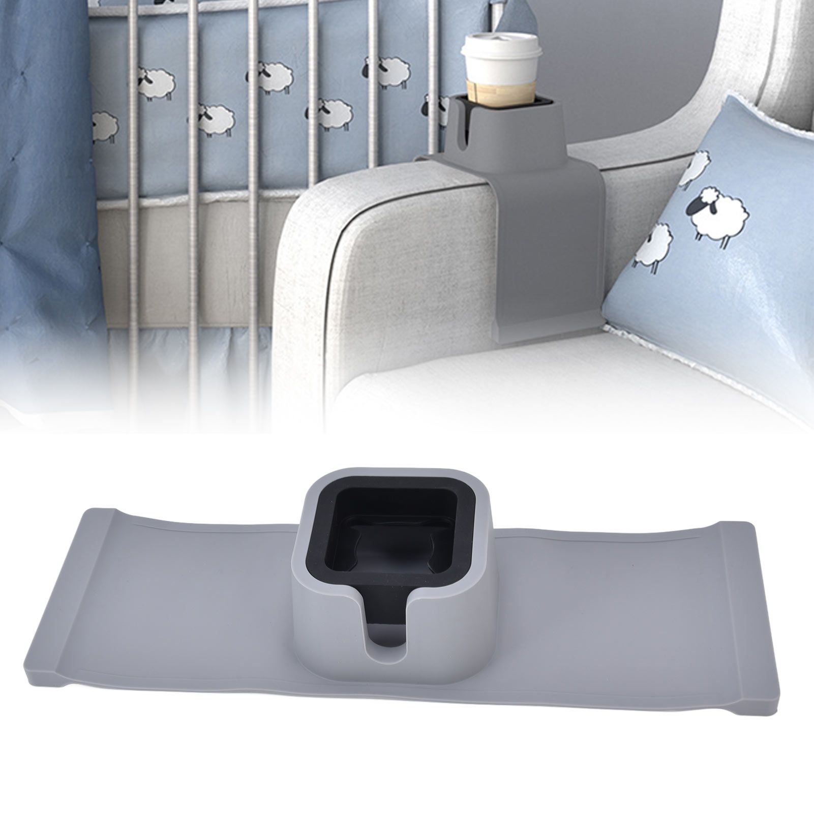 Cup Holder Couch Arm Cup Holder Sofa Arm Cup Tray Silicone Body for Living view 12