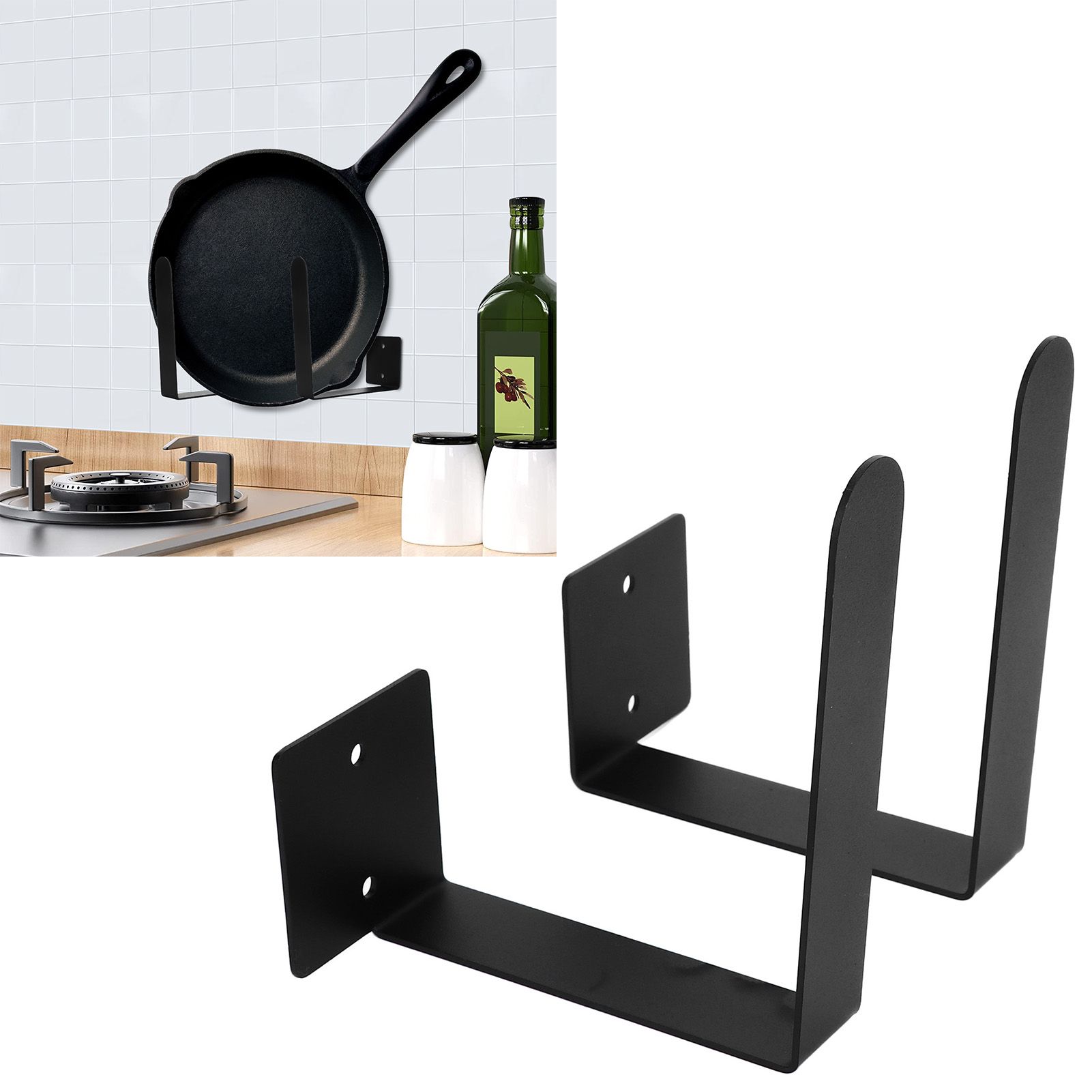 Wall Pot Lid Holder Rust Proof Hanging Cutting Board Storage Rack for Kitchen view 12