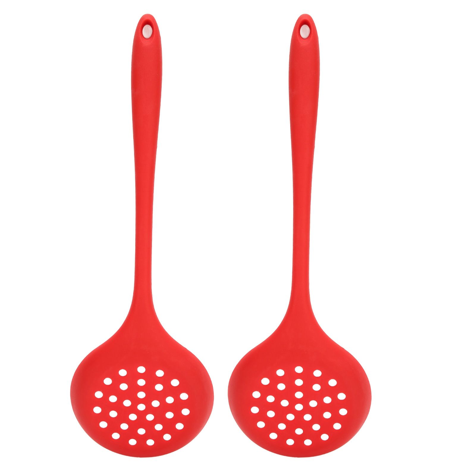 2Pcs Silicone Slotted Spoon Multifunction Soft Food Grade Silicone High