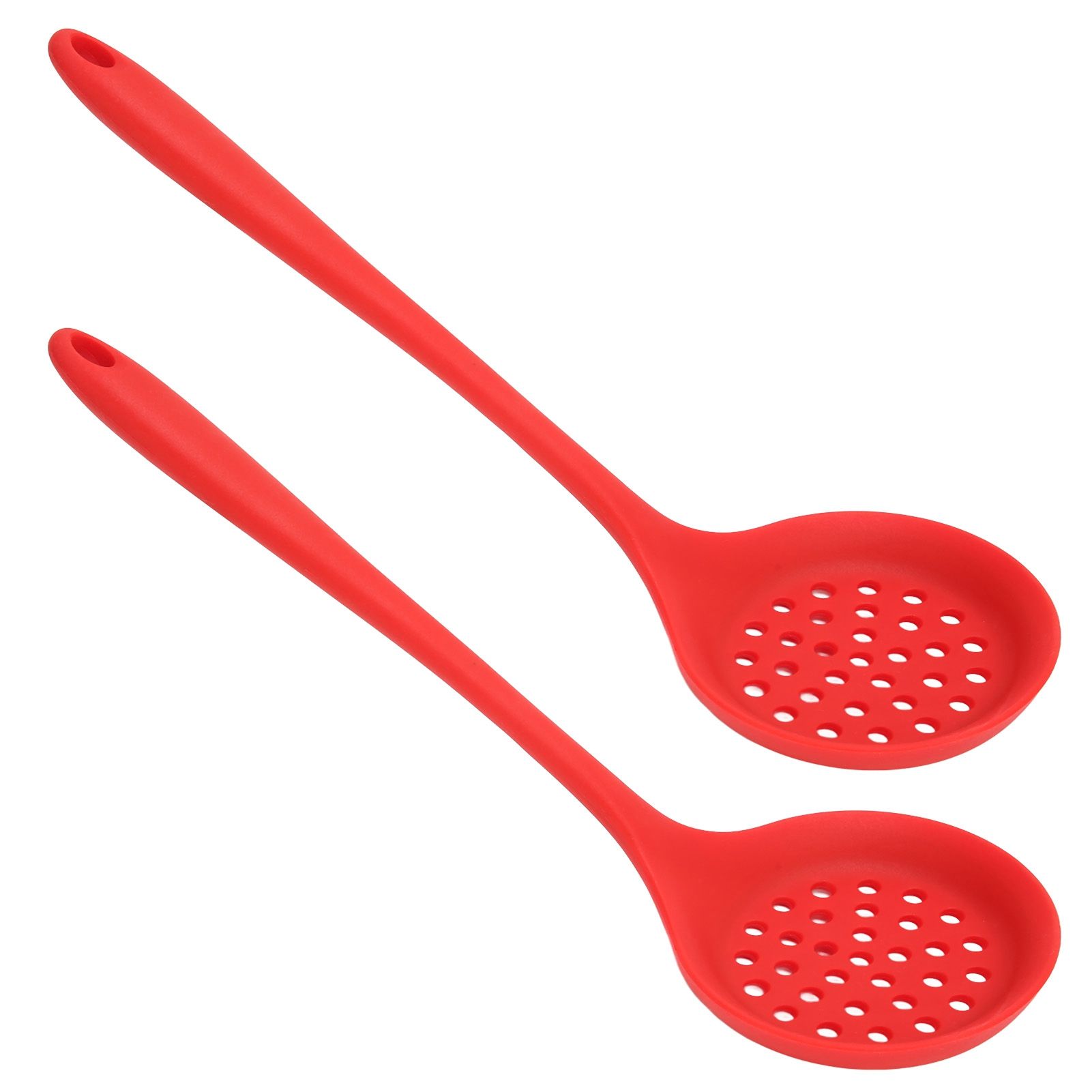 2Pcs Silicone Slotted Spoon Multifunction Soft Food Grade Silicone High view 8