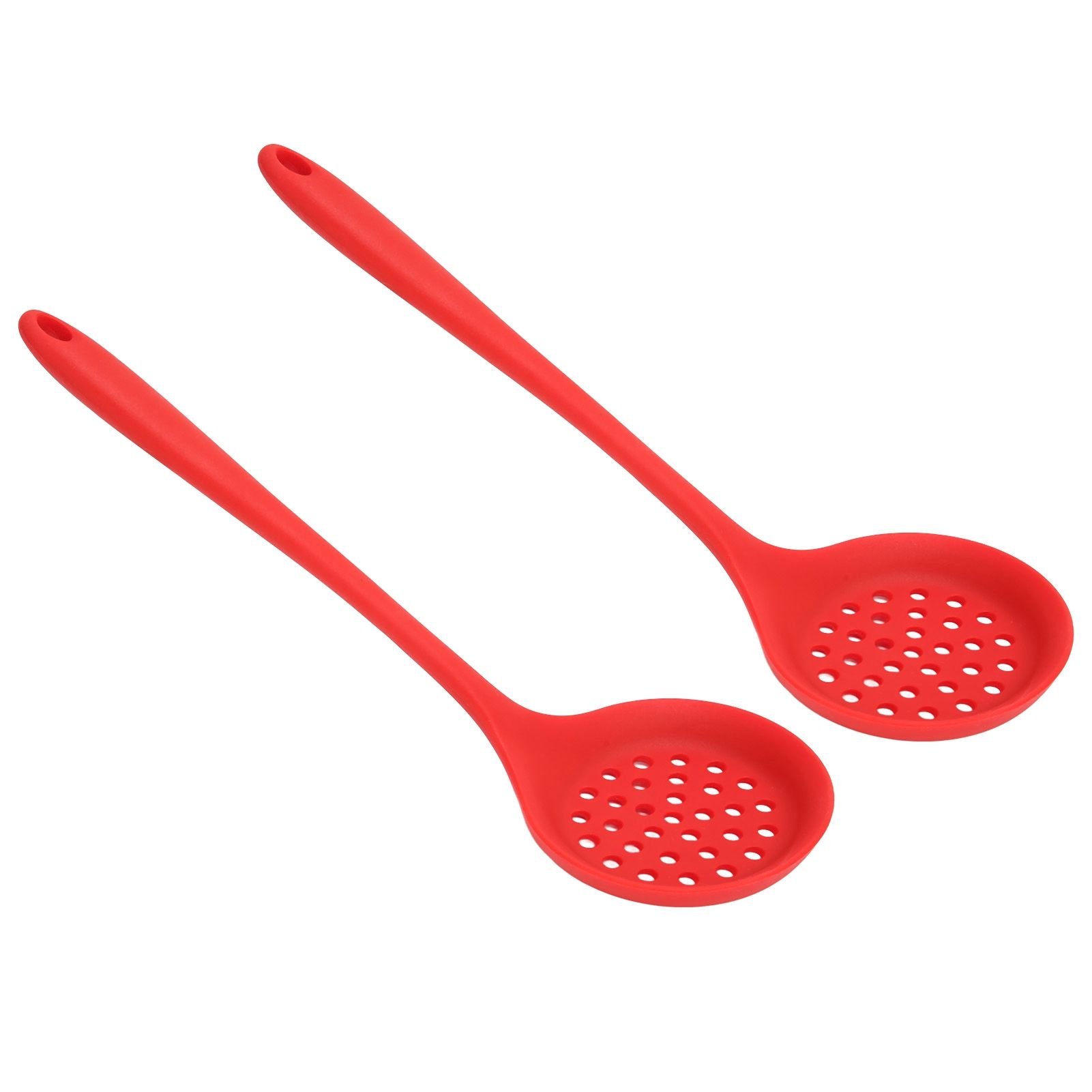 2Pcs Silicone Slotted Spoon Multifunction Soft Food Grade Silicone High view 9