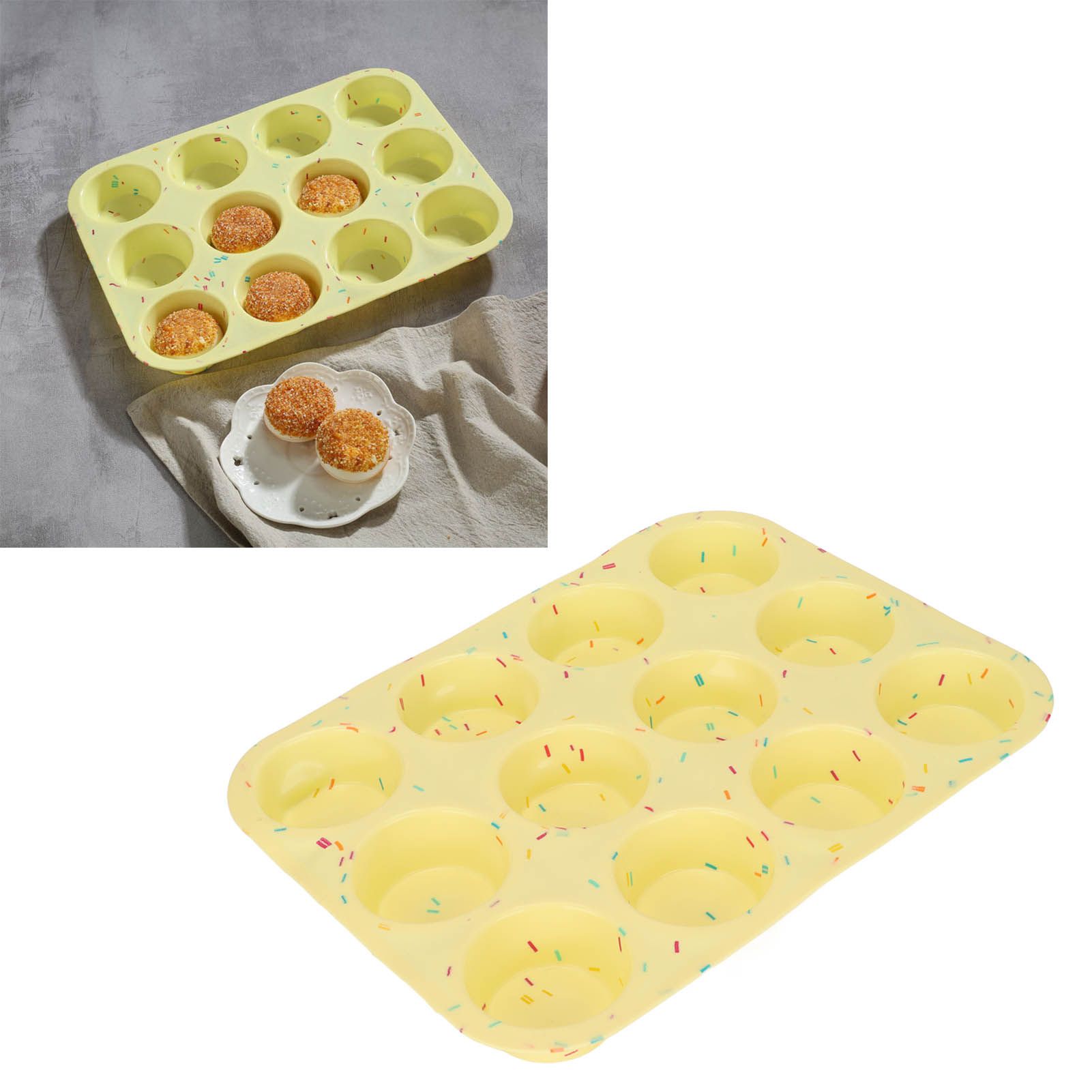 Silicone Baking Mold 12 Compartments Multipurpose Round Easter Egg Silicone view 11