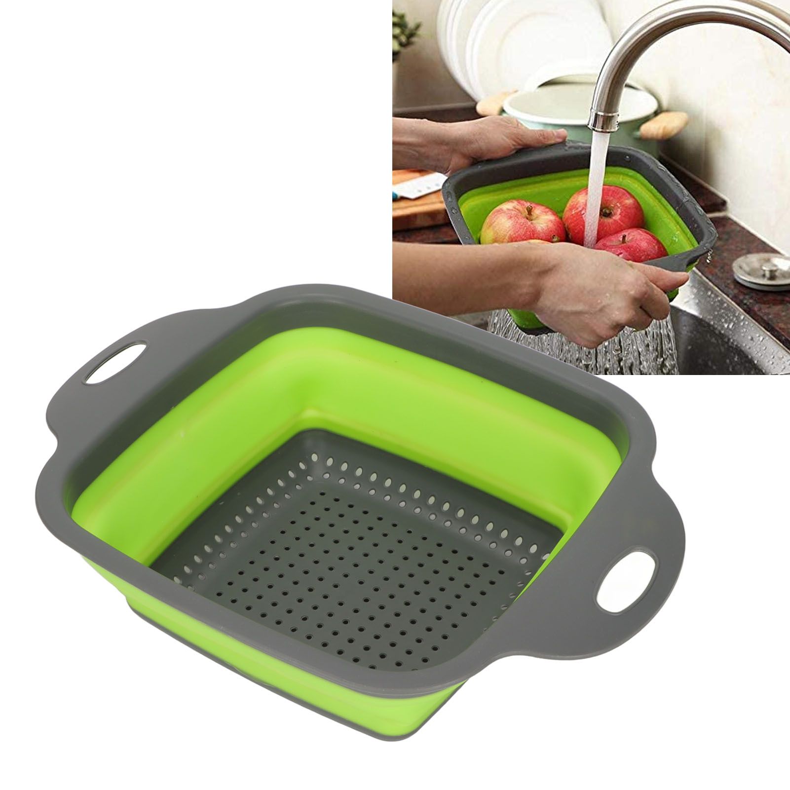 Folding Drain Basket Foldable Durable PP TPR Strong Bearing Draining Hole view 12