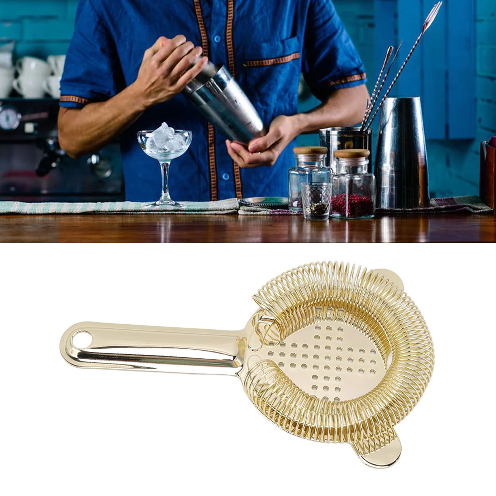 Cocktail Strainer Anti Rust Efficient Filtering 304 Stainless Steel Strainer view 11