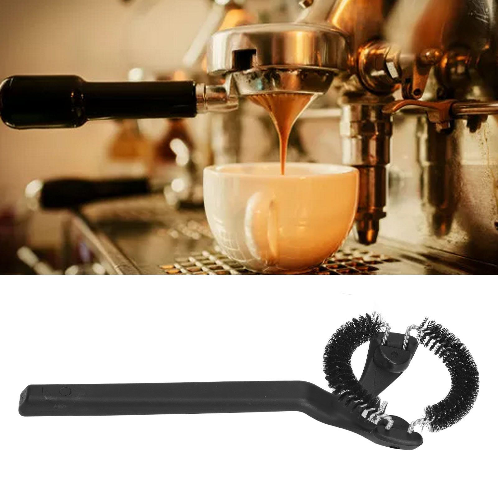 Coffee Machine Cleaning Brush Detachable Round Elbow Coffee Brush Short Handle view 11