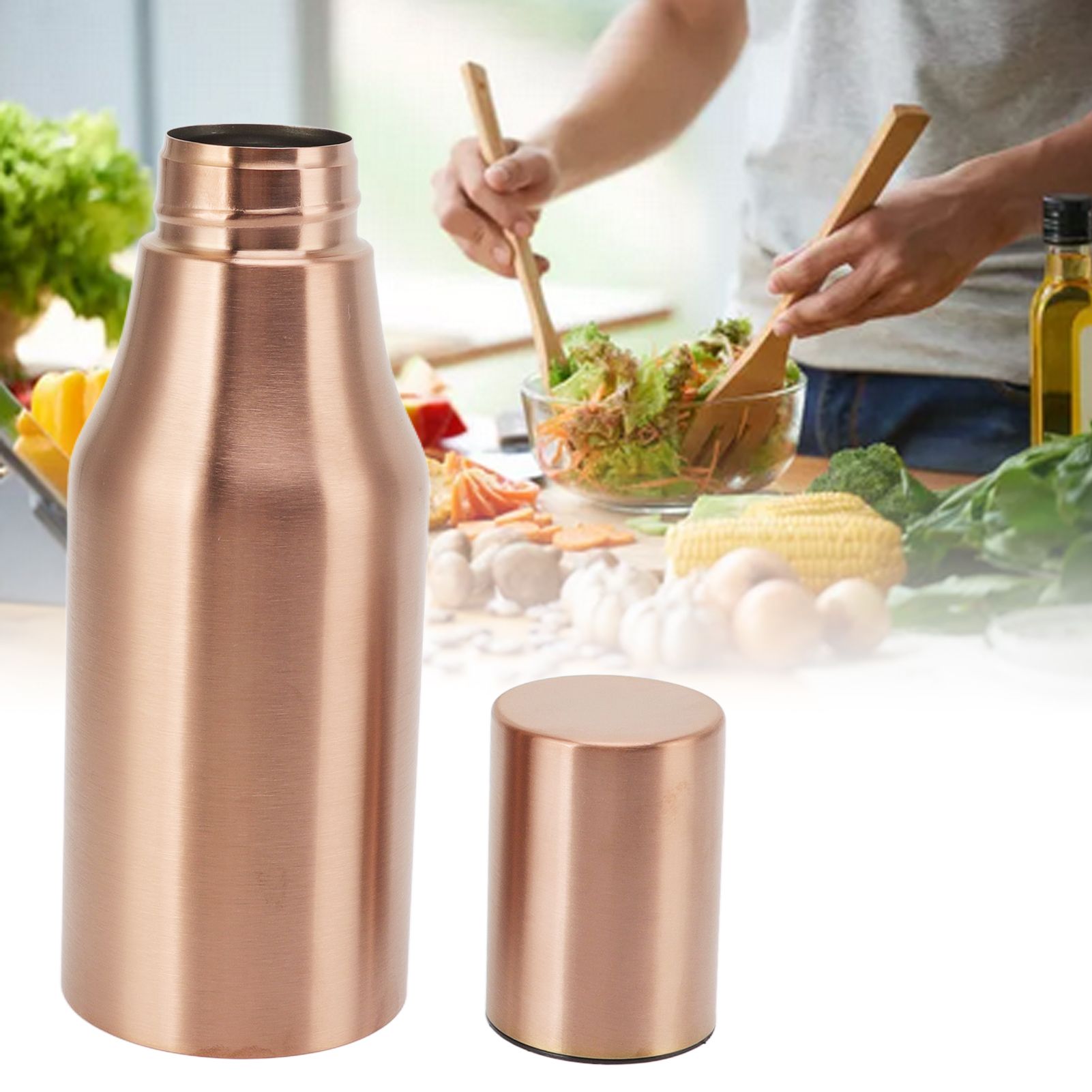 Oil Dispenser Bottle Stainless Steel Drip Proof Design Dustproof Cover Easy view 11