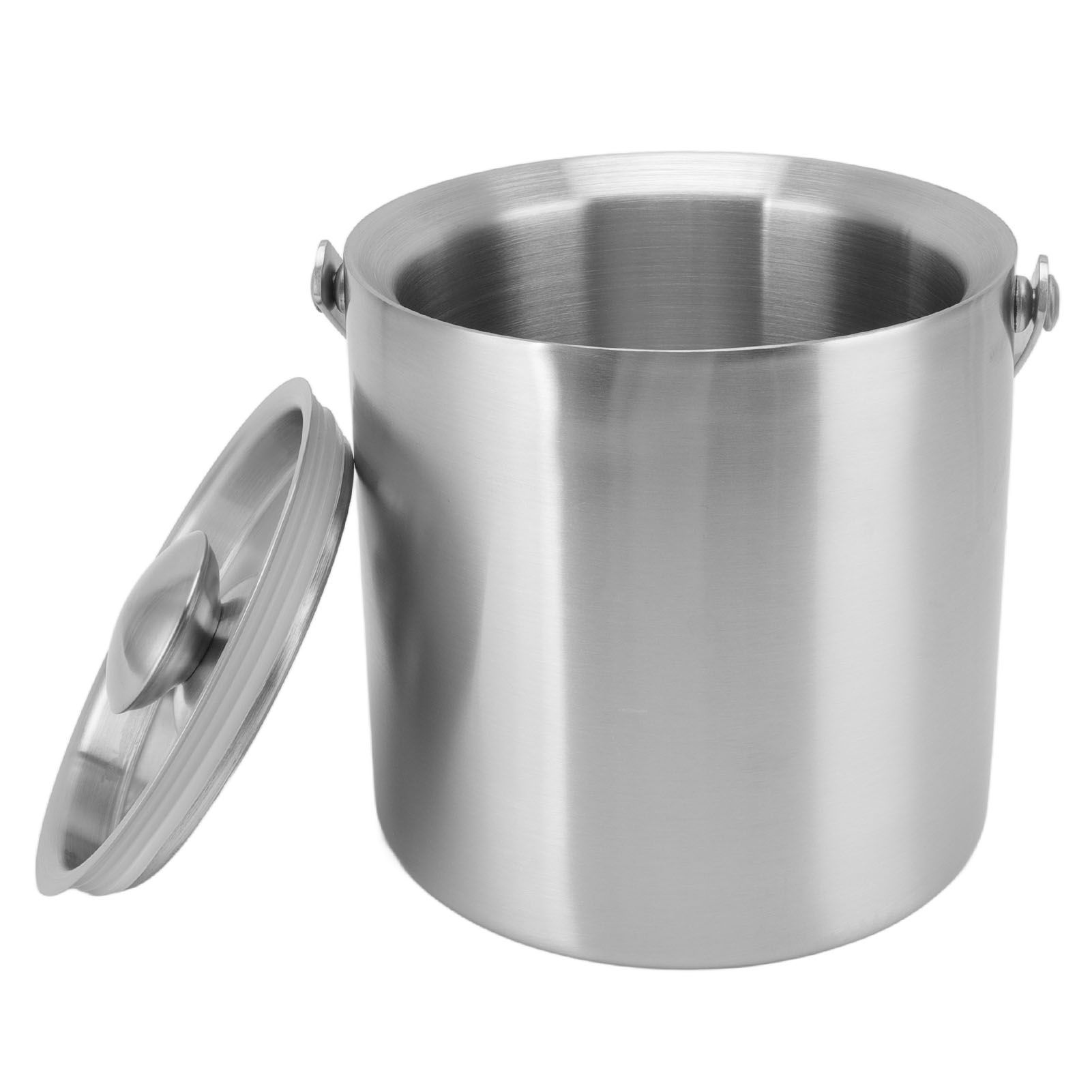 Stainless Steel Ice Bucket Double Layer Wine Champagne Beer Barrel with Handle view 4