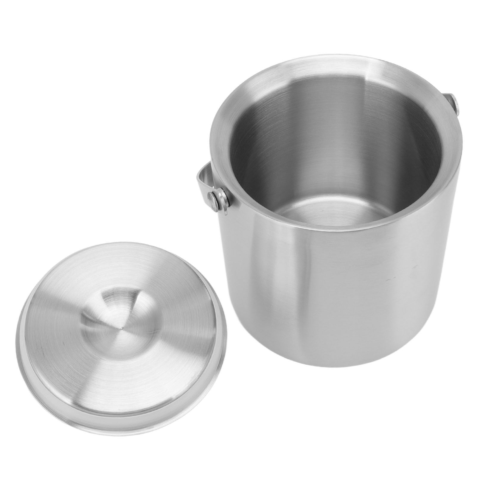 Stainless Steel Ice Bucket Double Layer Wine Champagne Beer Barrel with Handle view 8
