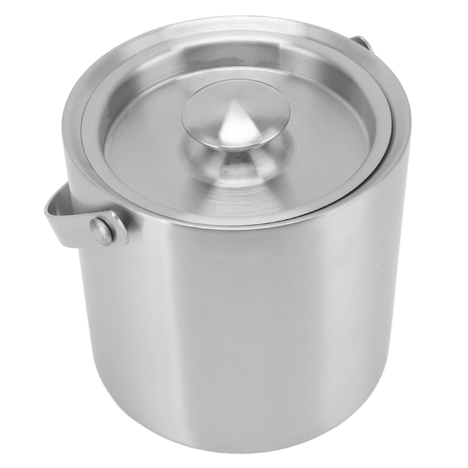 Stainless Steel Ice Bucket Double Layer Wine Champagne Beer Barrel with Handle view 3