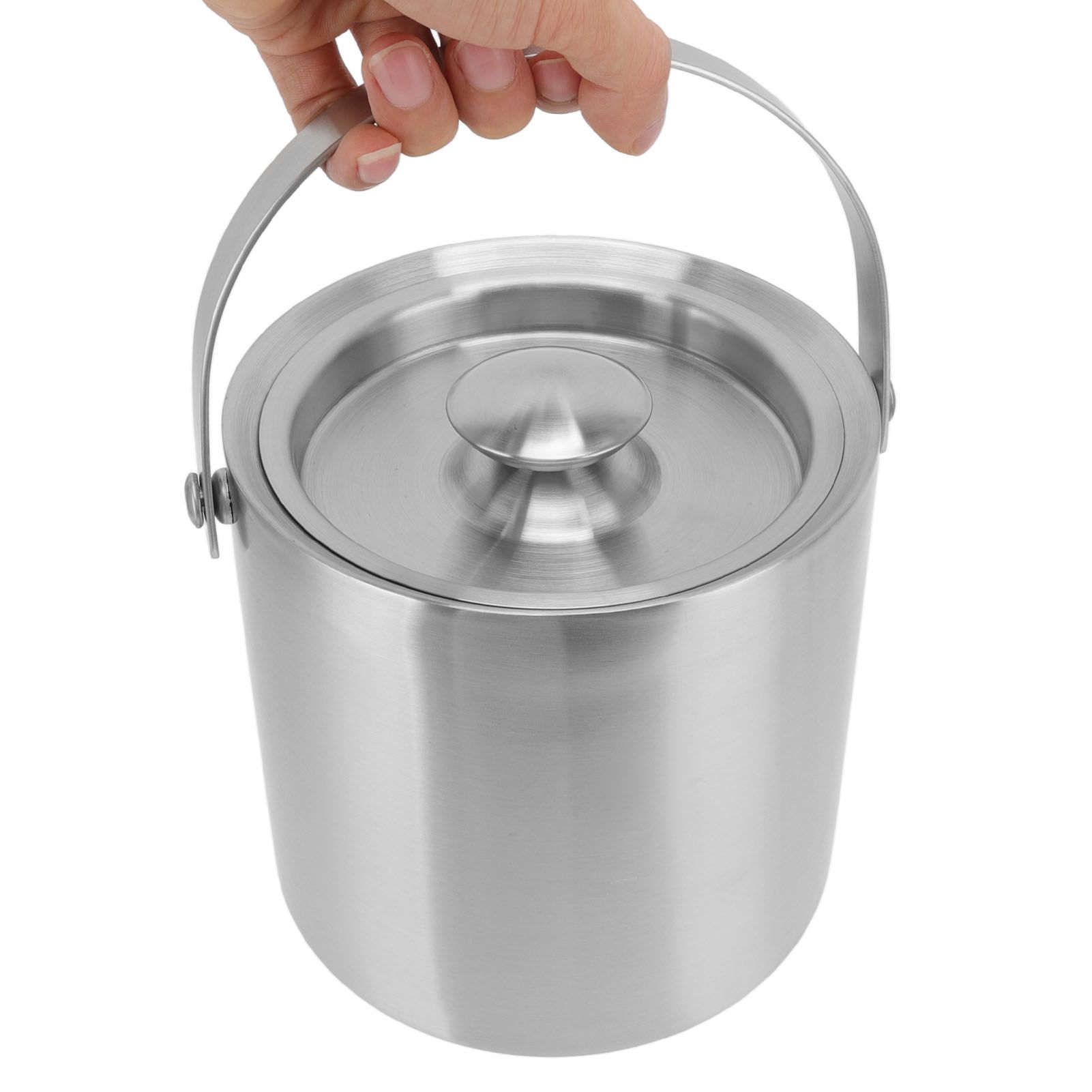 Stainless Steel Ice Bucket Double Layer Wine Champagne Beer Barrel with Handle view 7